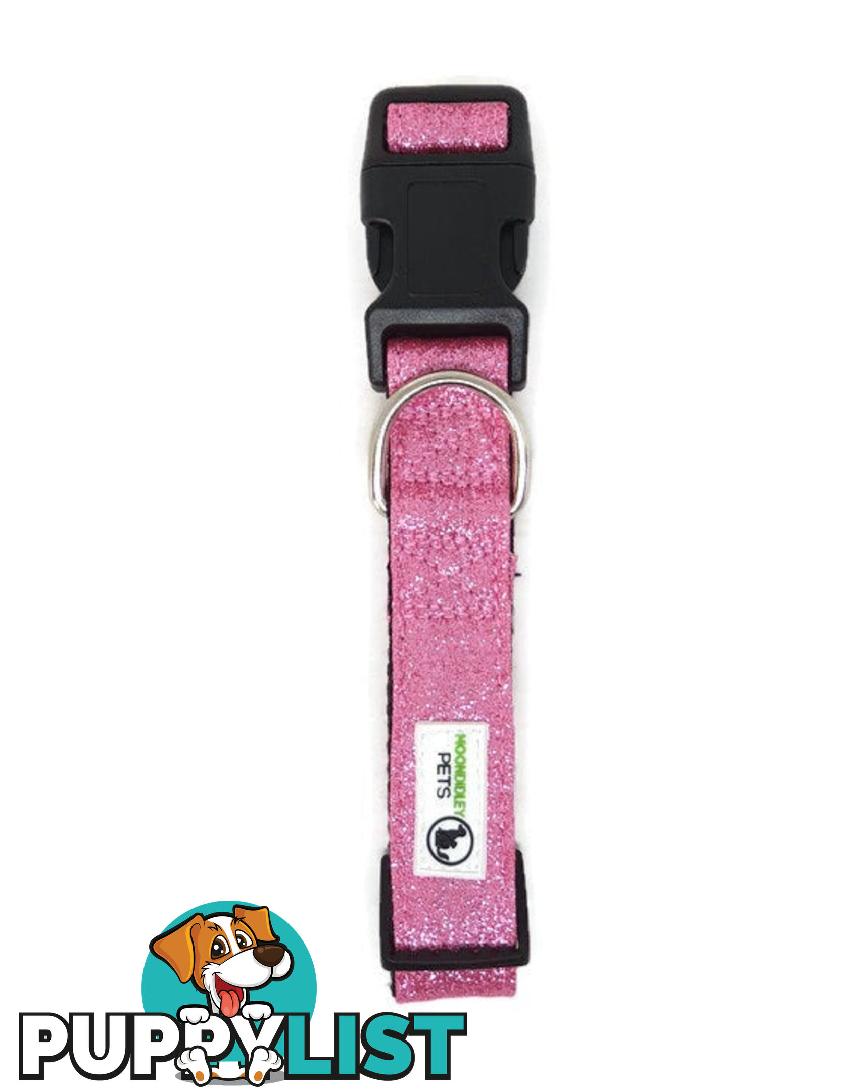 Bling Glitter Overlay Nylon Collar - Breakaway Buckle - Moondidley Pets - MDPCOLBLILSIL