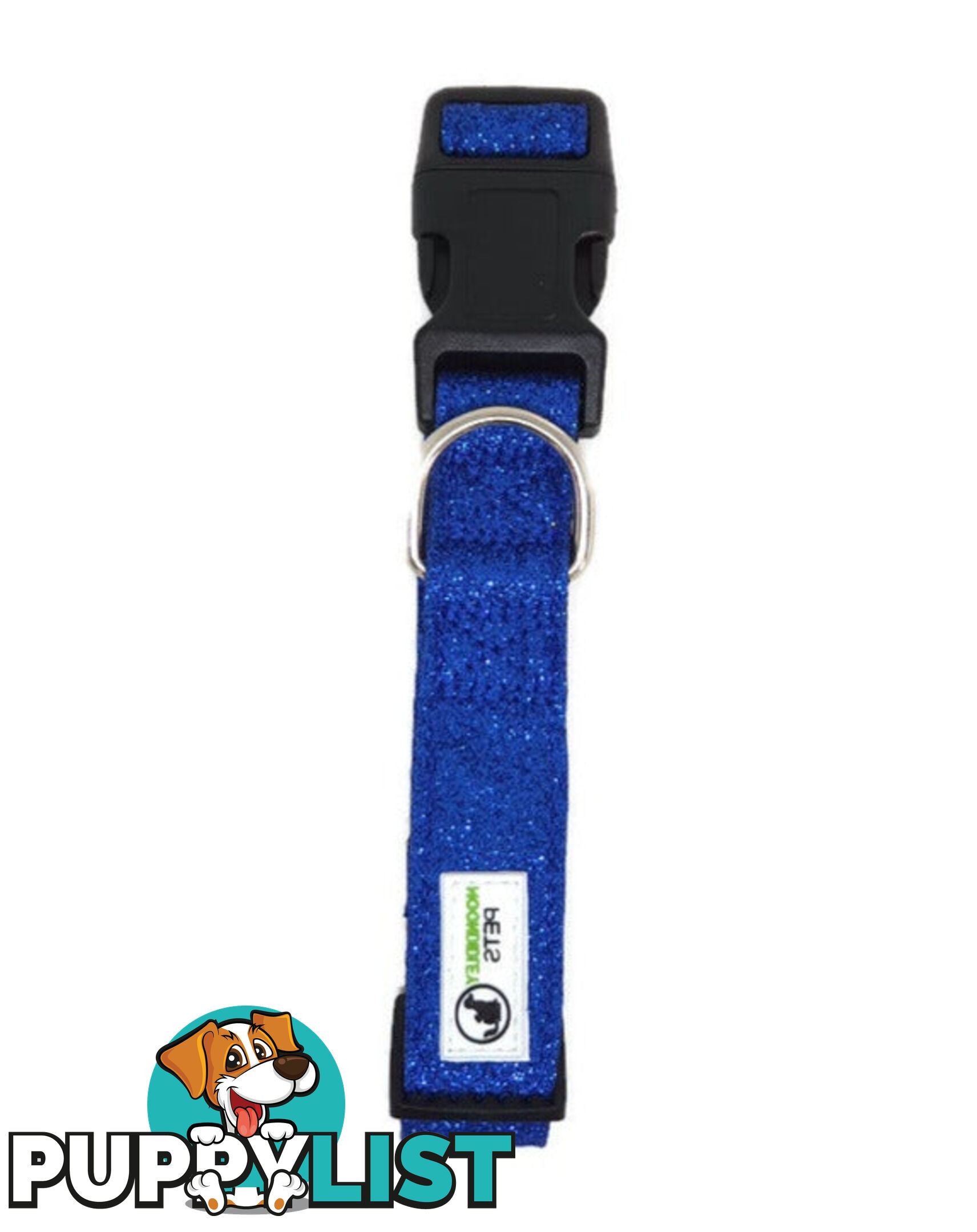 Bling Glitter Overlay Nylon Collar - Breakaway Buckle - Moondidley Pets - MDPCOLBLILSIL