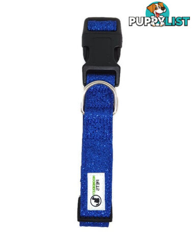 Bling Glitter Overlay Nylon Collar - Breakaway Buckle - Moondidley Pets - MDPCOLBLILSIL
