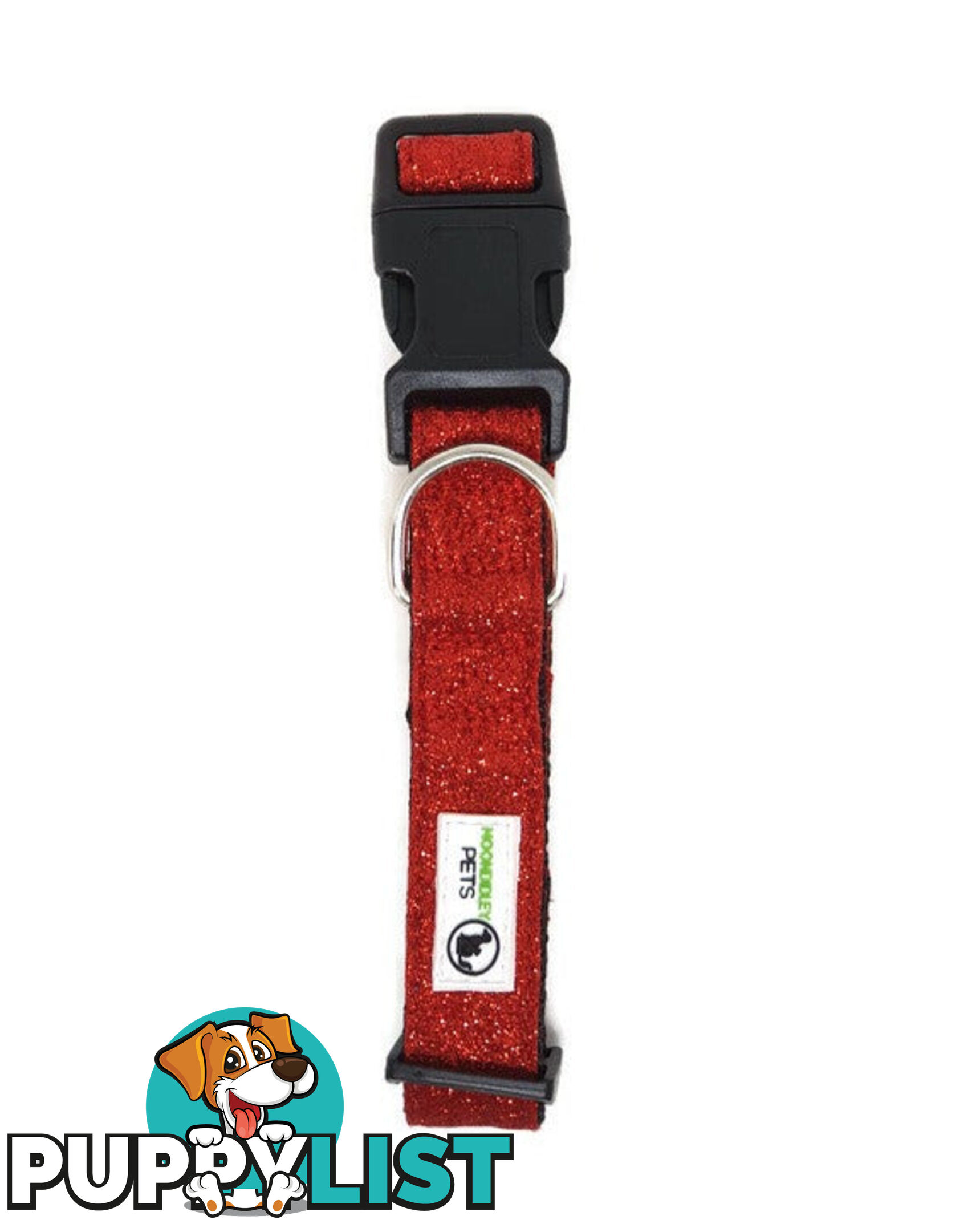 Bling Glitter Overlay Nylon Collar - Breakaway Buckle - Moondidley Pets - MDPCOLBLILSIL