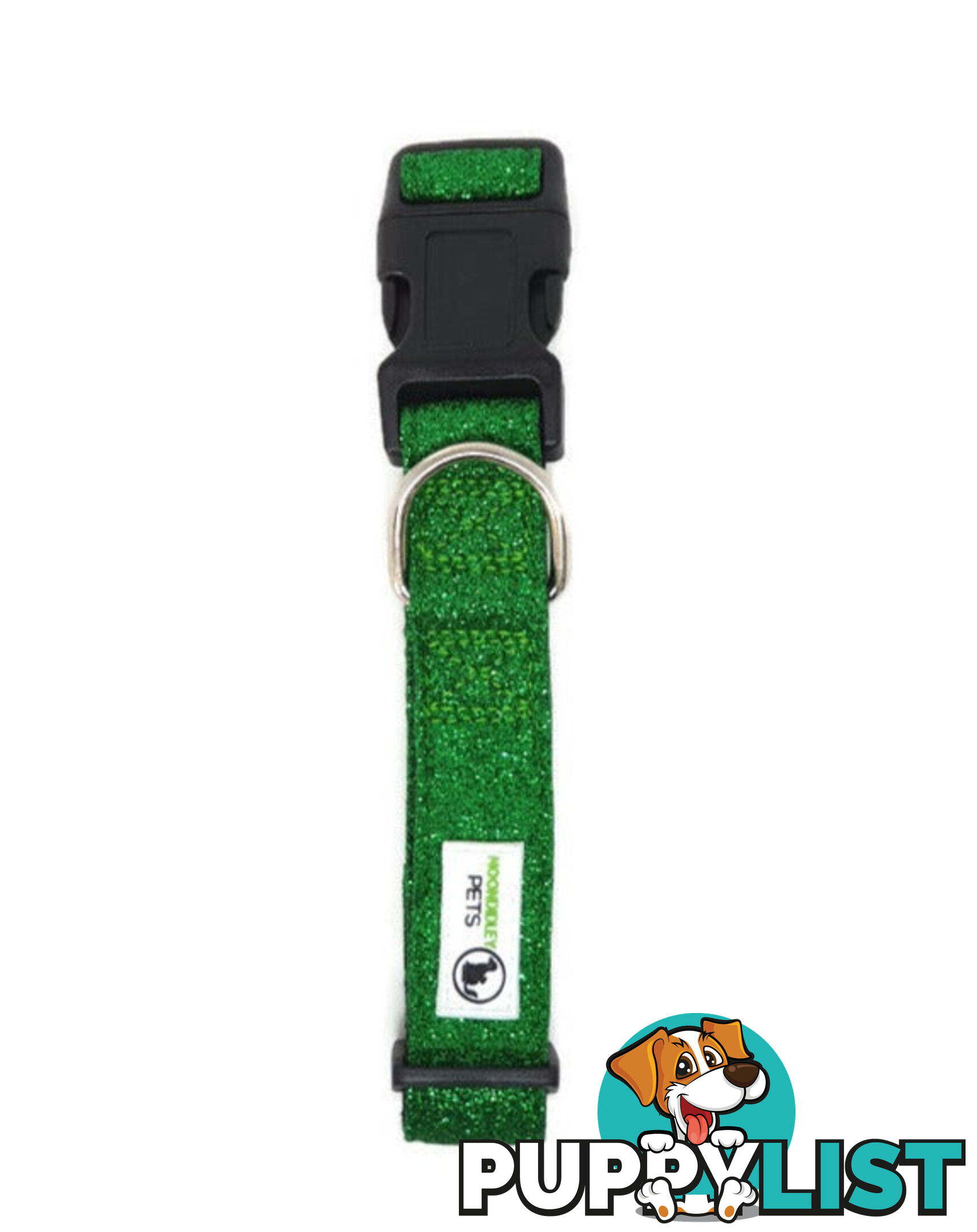 Bling Glitter Overlay Nylon Collar - Breakaway Buckle - Moondidley Pets - MDPCOLBLILSIL