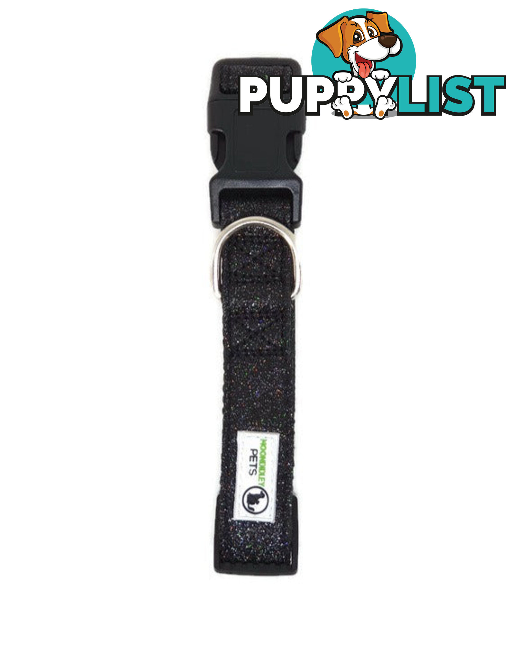 Bling Glitter Overlay Nylon Collar - Breakaway Buckle - Moondidley Pets - MDPCOLBLILSIL