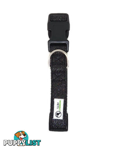 Bling Glitter Overlay Nylon Collar - Breakaway Buckle - Moondidley Pets - MDPCOLBLILSIL