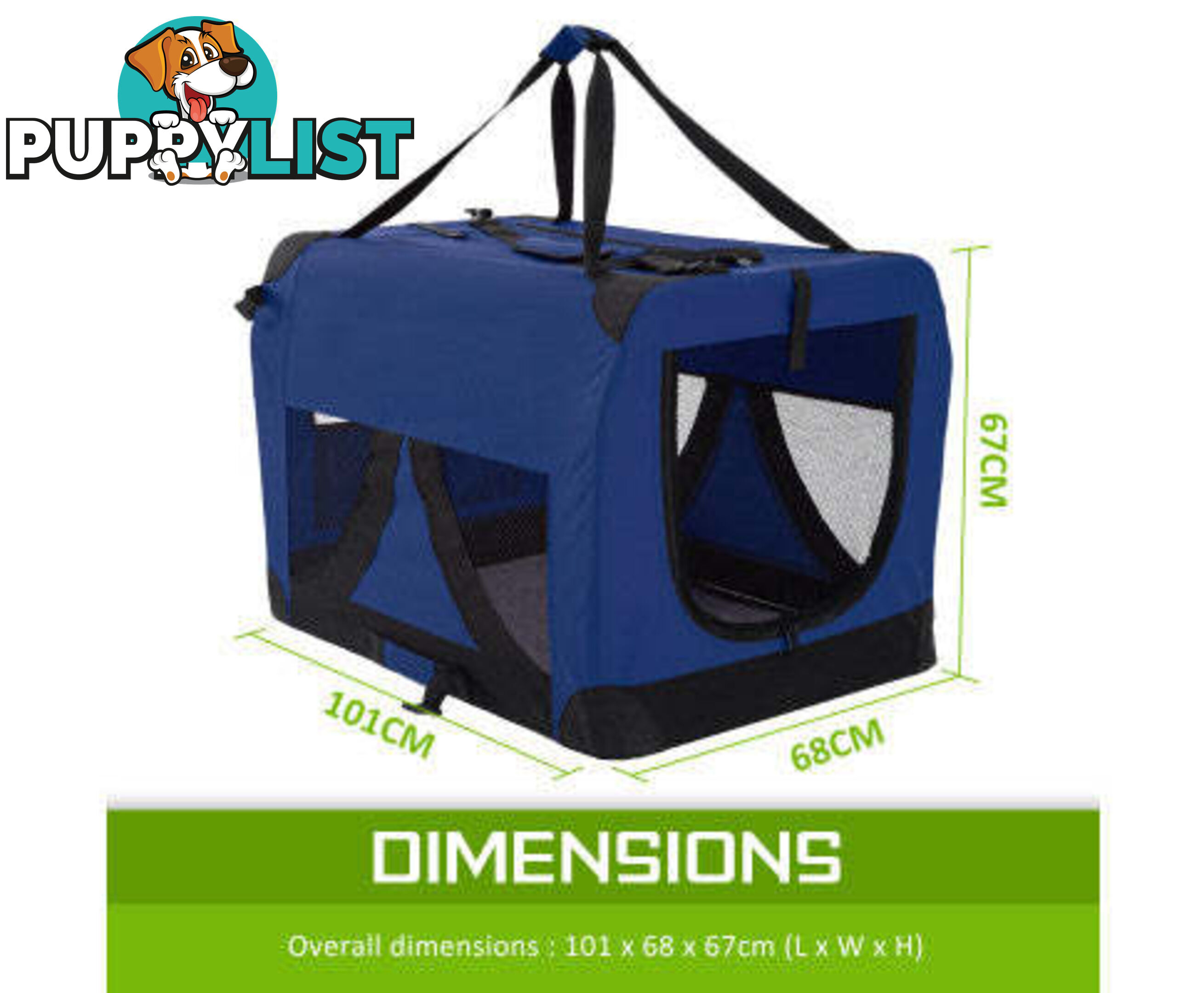 Paw Mate Portable Soft Dog Cage Crate Carrier - V274-PET-02XXXL-BU