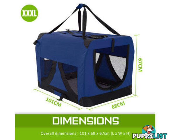 Paw Mate Portable Soft Dog Cage Crate Carrier - V274-PET-02XXXL-BU