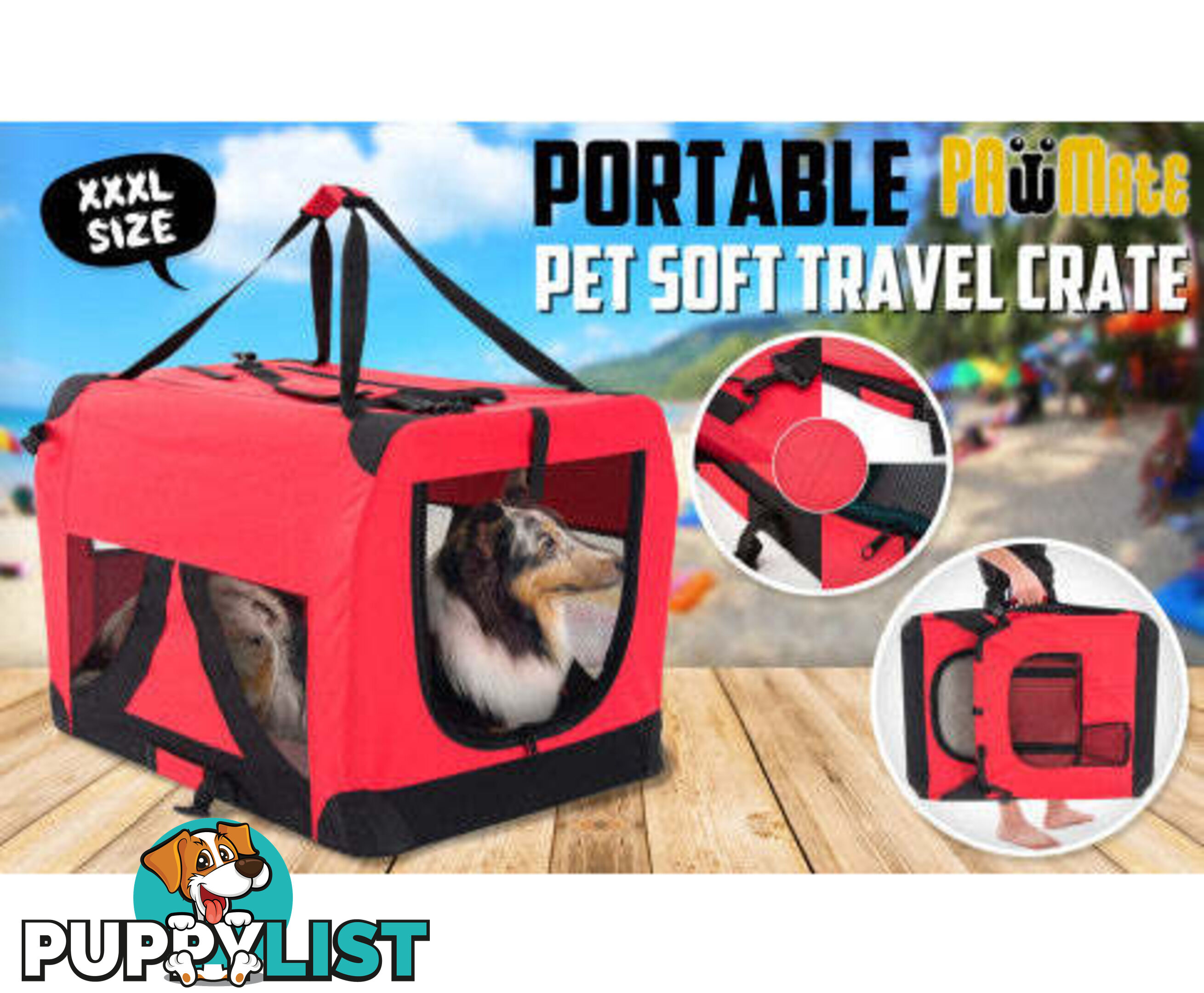 Paw Mate Portable Soft Dog Cage Crate Carrier - V274-PET-02XXXL-BU