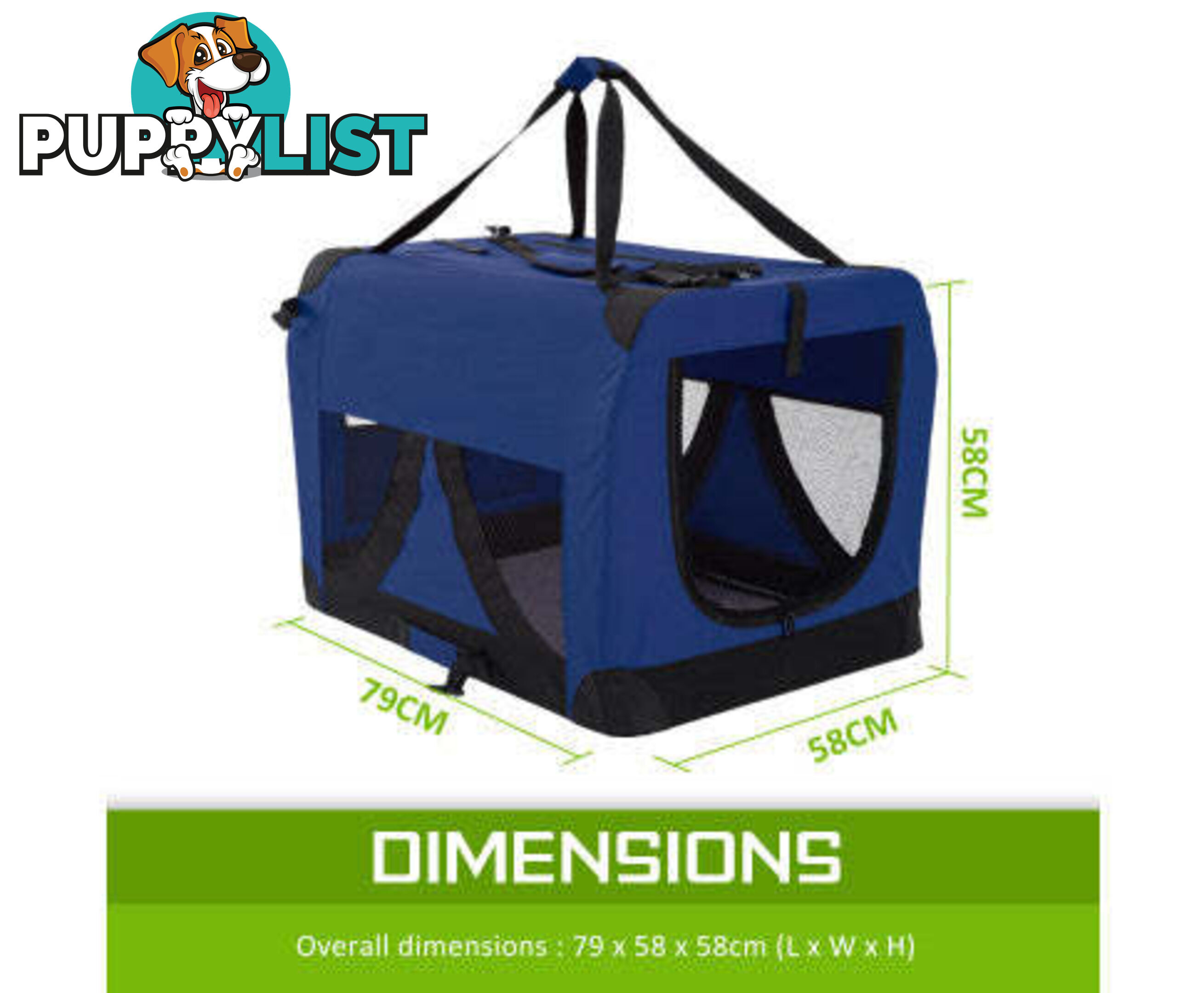 Paw Mate Portable Soft Dog Cage Crate Carrier - V274-PET-02XXXL-BU