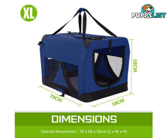 Paw Mate Portable Soft Dog Cage Crate Carrier - V274-PET-02XXXL-BU