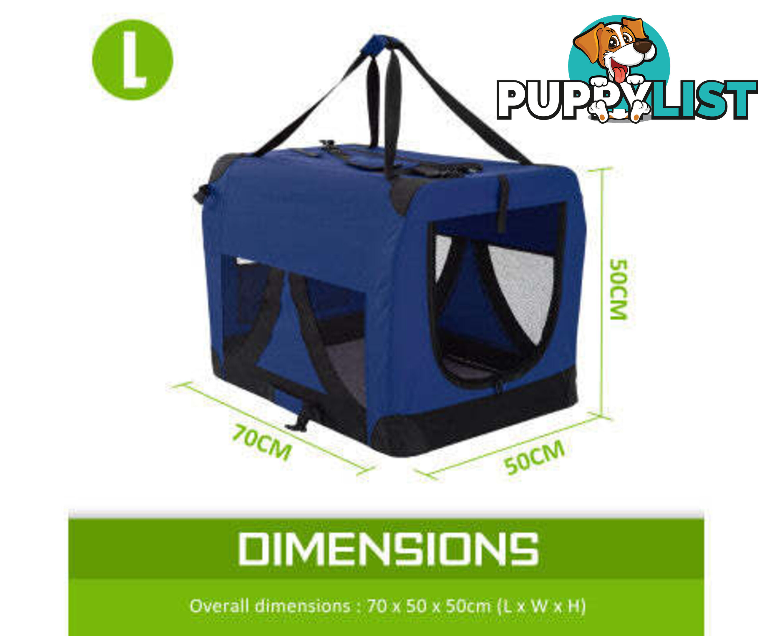 Paw Mate Portable Soft Dog Cage Crate Carrier - V274-PET-02XXXL-BU