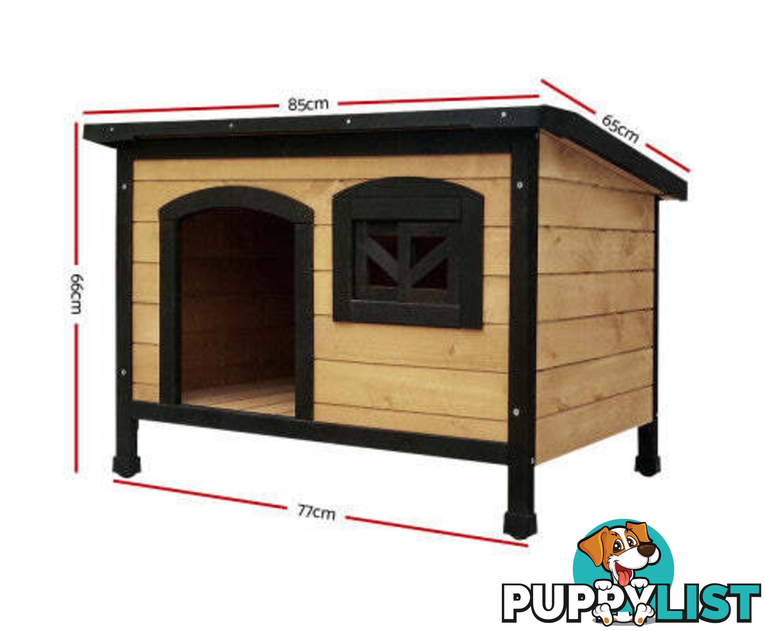 i.Pet Large Wooden Pet Kennel - PET-GT-DH5-L-BK