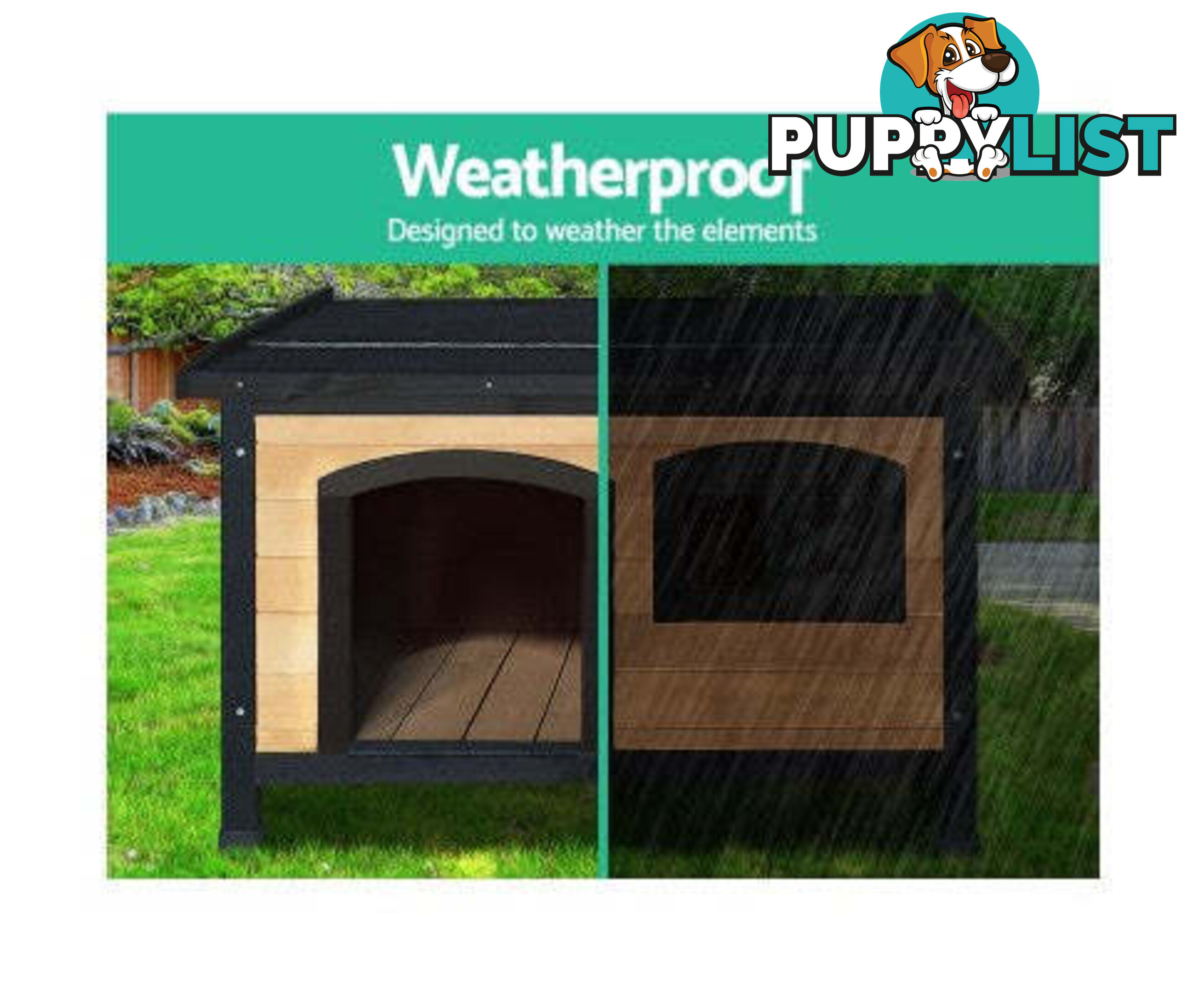 i.Pet Large Wooden Pet Kennel - PET-GT-DH5-L-BK