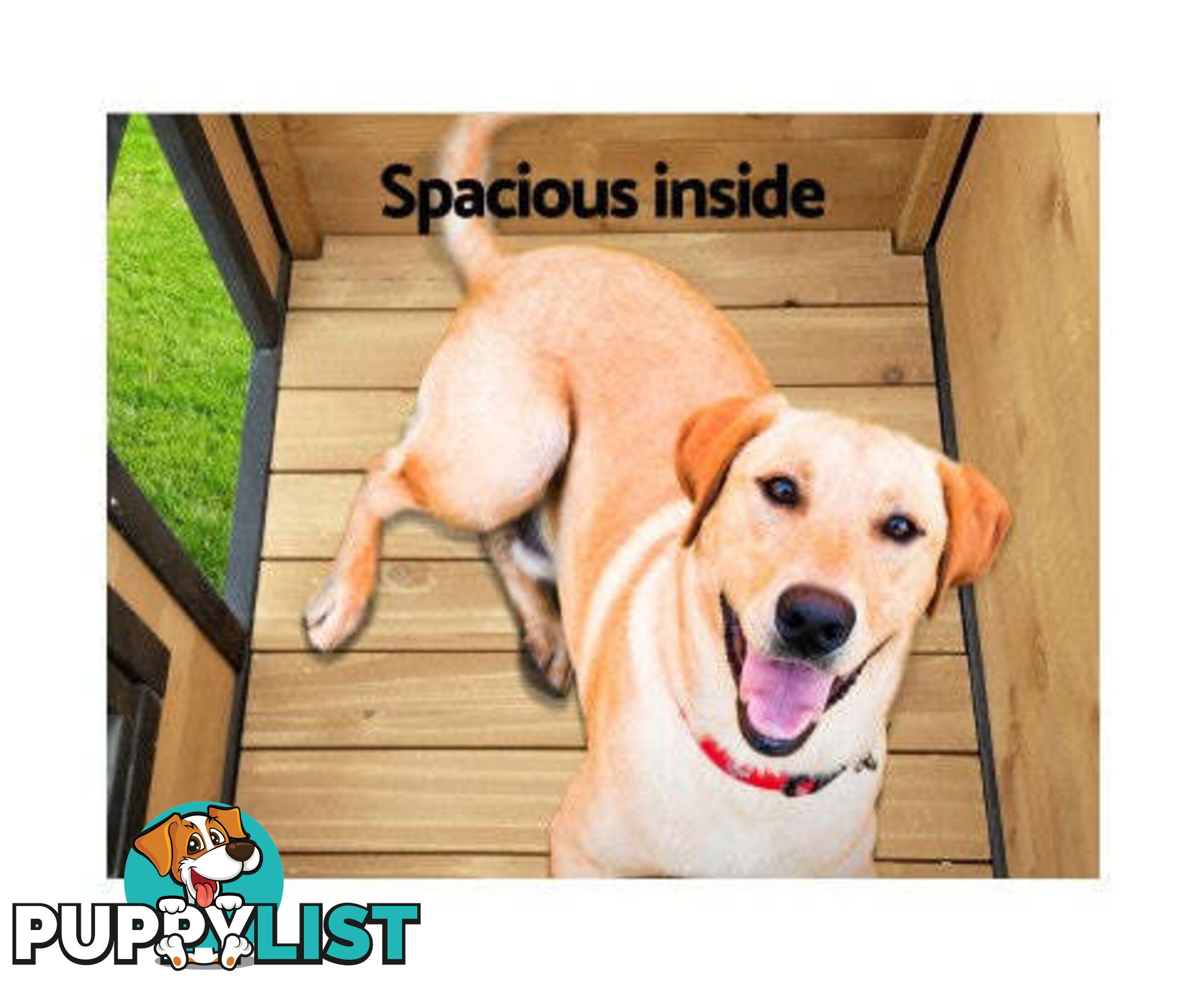 i.Pet Large Wooden Pet Kennel - PET-GT-DH5-L-BK