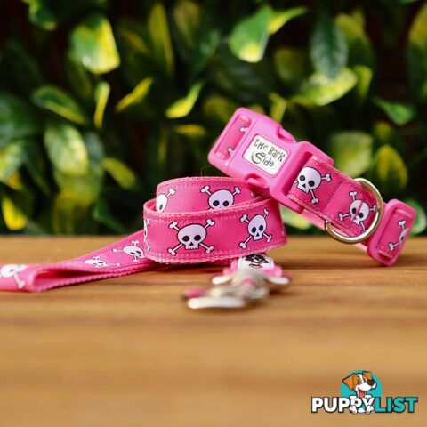 Pink Skulls Dog Collar - Hand Made by The Bark Side - TBSSKULXS