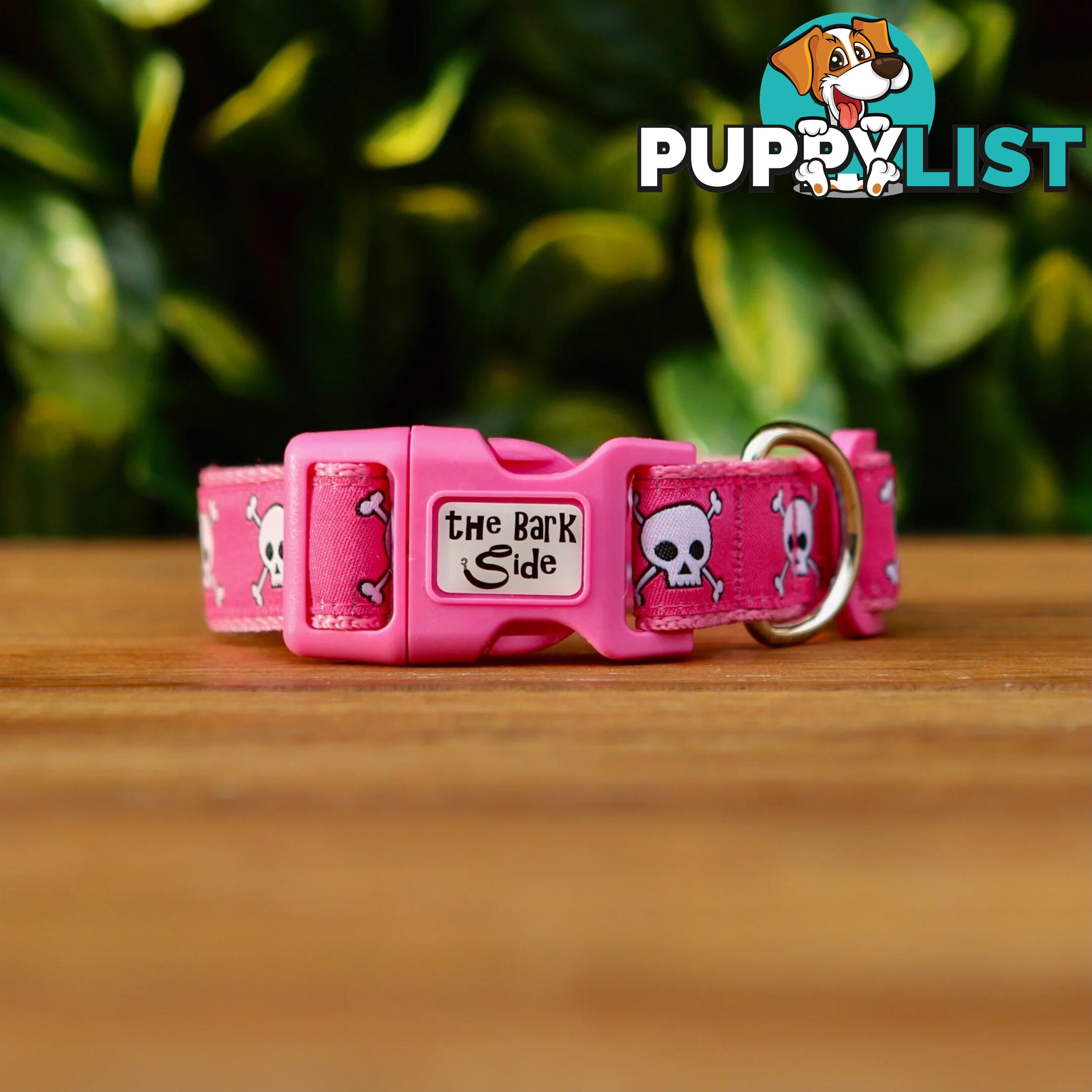 Pink Skulls Dog Collar - Hand Made by The Bark Side - TBSSKULXS