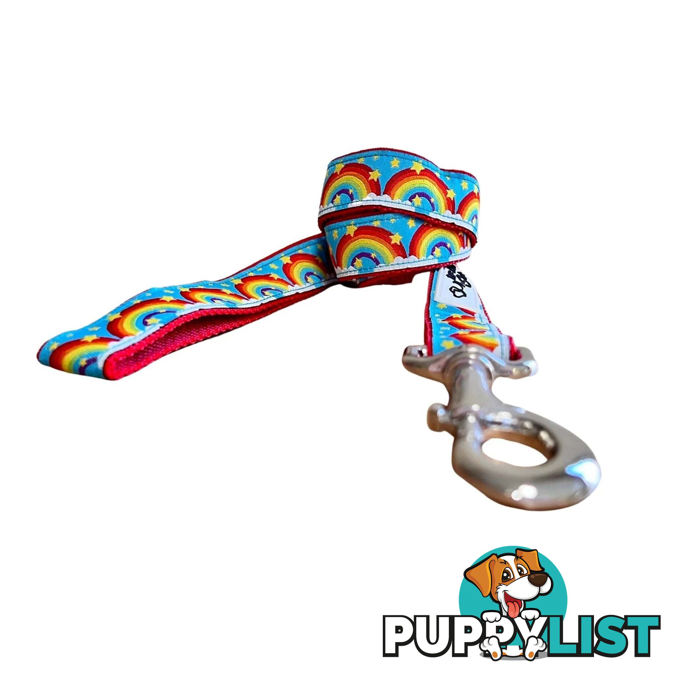 Rainbow Dog Lead / Dog Leash - Hand Made by The Bark Side - TBSLDRAIRED251.2
