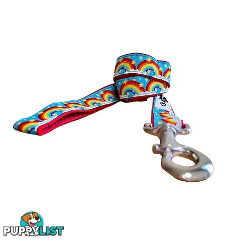 Rainbow Dog Lead / Dog Leash - Hand Made by The Bark Side - TBSLDRAIRED251.2