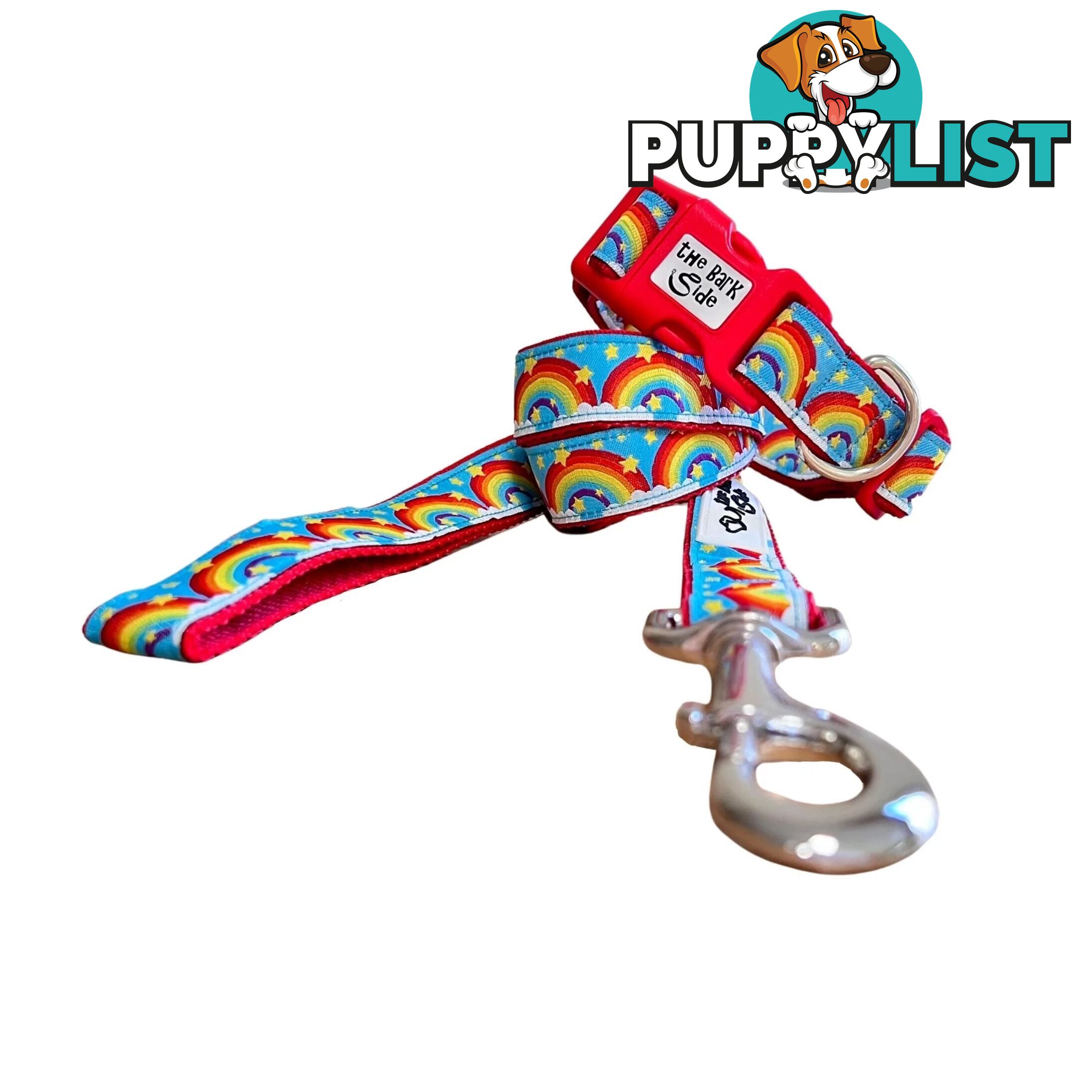 Rainbow Dog Lead / Dog Leash - Hand Made by The Bark Side - TBSLDRAIRED251.2