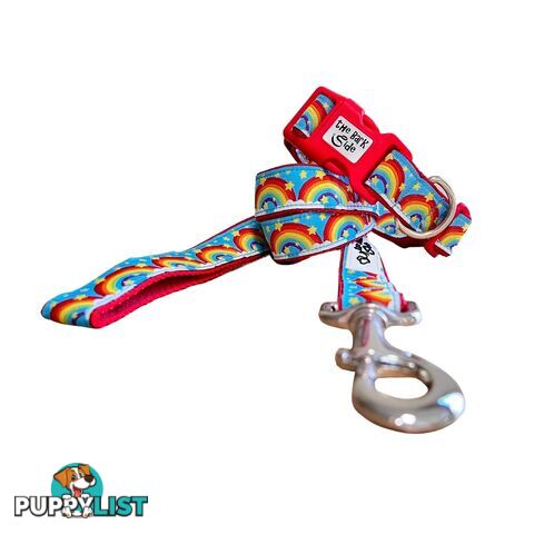 Rainbow Dog Lead / Dog Leash - Hand Made by The Bark Side - TBSLDRAIRED251.2