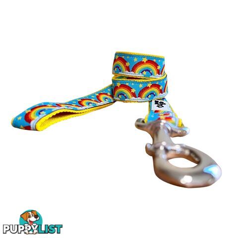 Rainbow Dog Lead / Dog Leash - Hand Made by The Bark Side - TBSLDRAIRED251.2