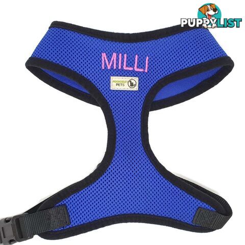 Doggie ID Harness Soft Air Mesh Personalised Embroidered - GC-HAR-ID-PUR-S