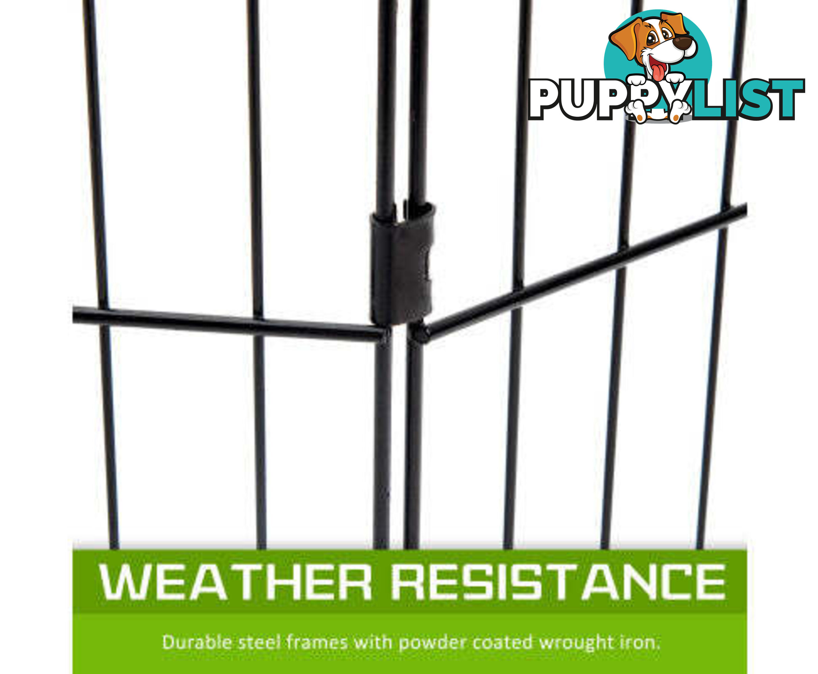 Paw Mate Pet Playpen 8 Panel Foldable Dog Cage + Cover - V274-PET-PP30-PPCV30-GN