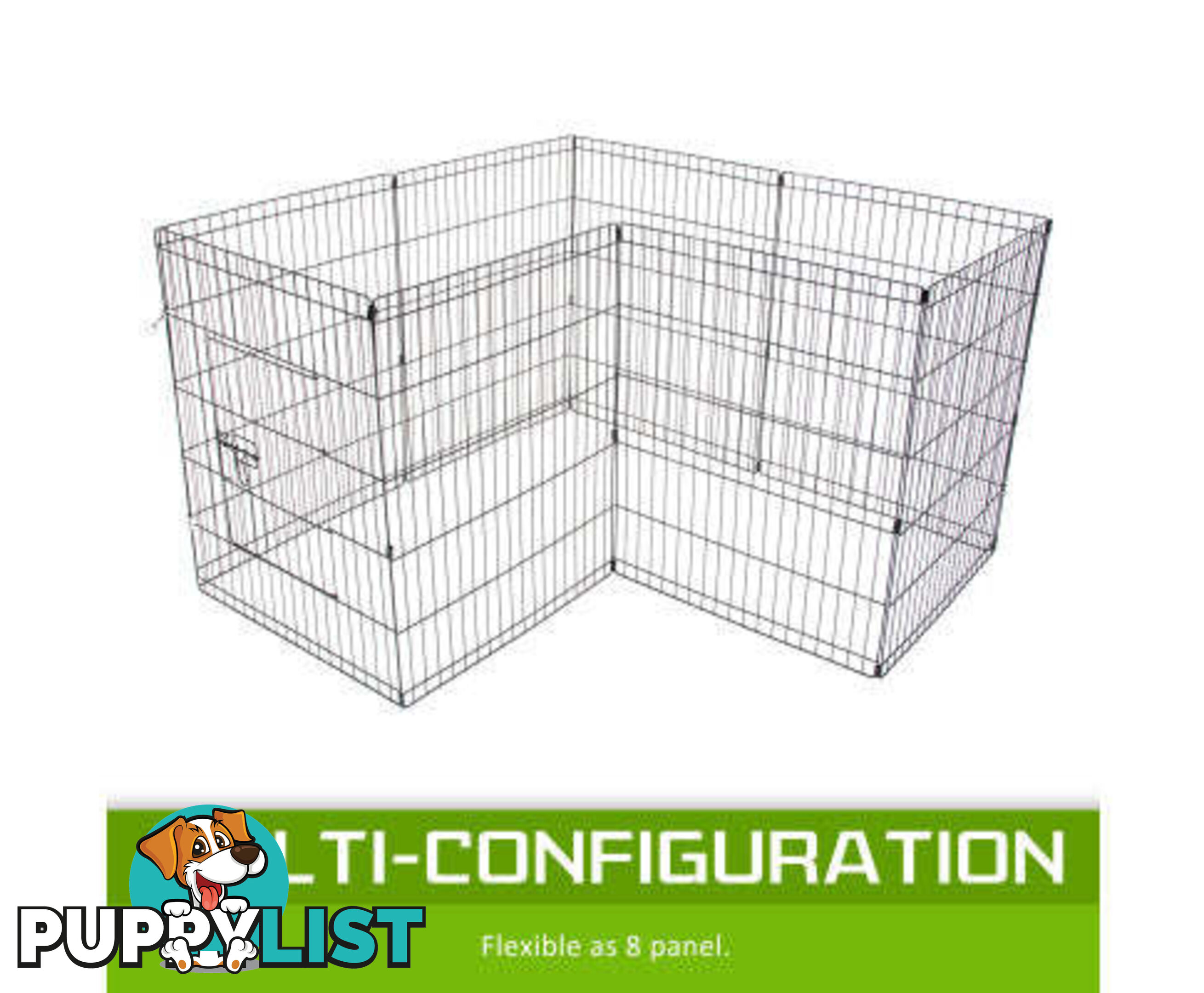 Paw Mate Pet Playpen 8 Panel Foldable Dog Cage + Cover - V274-PET-PP30-PPCV30-GN
