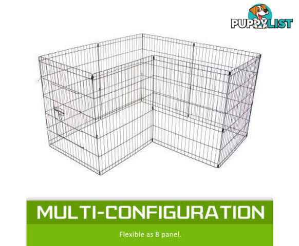 Paw Mate Pet Playpen 8 Panel Foldable Dog Cage + Cover - V274-PET-PP30-PPCV30-GN