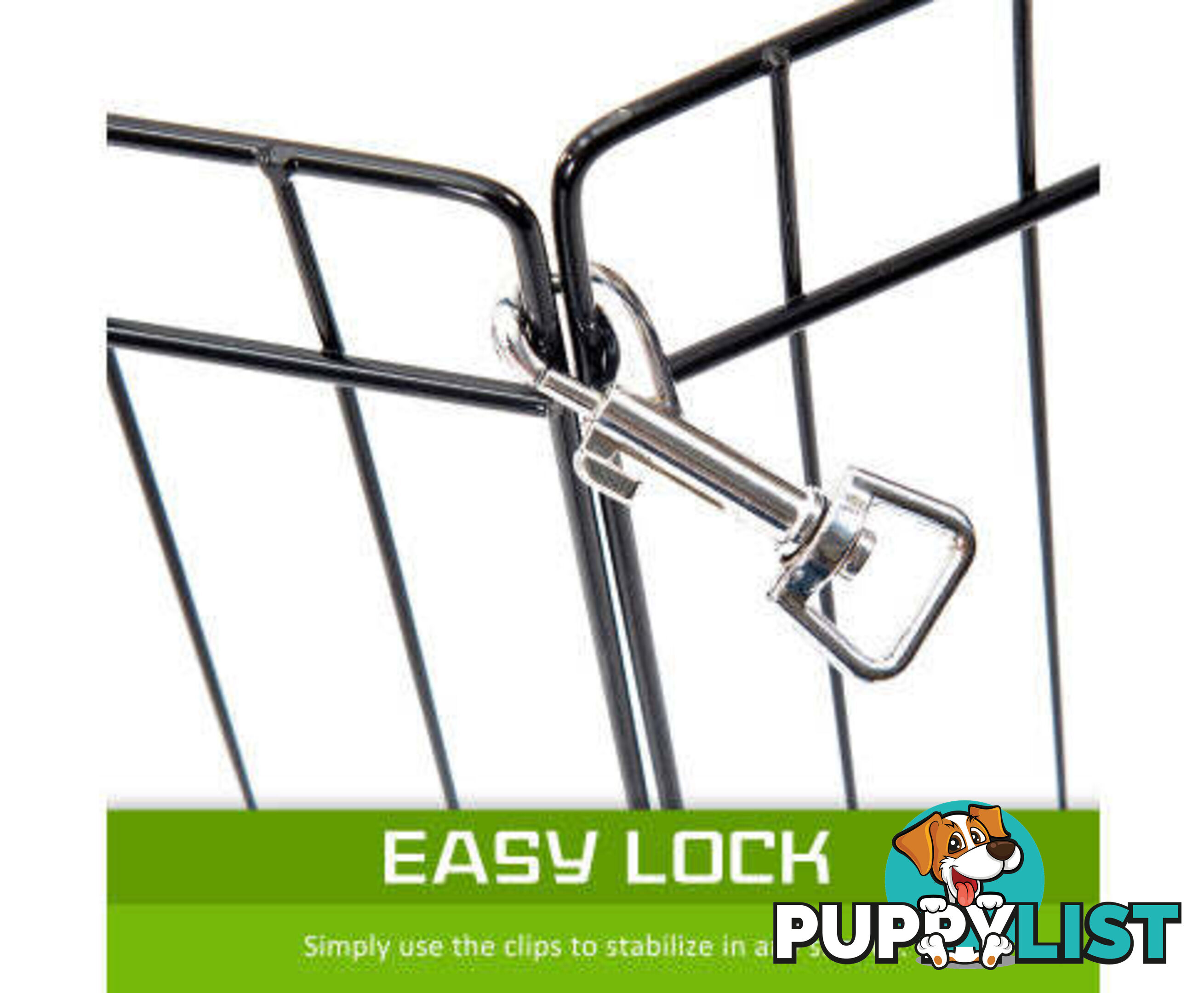 Paw Mate Pet Playpen 8 Panel Foldable Dog Cage + Cover - V274-PET-PP30-PPCV30-GN