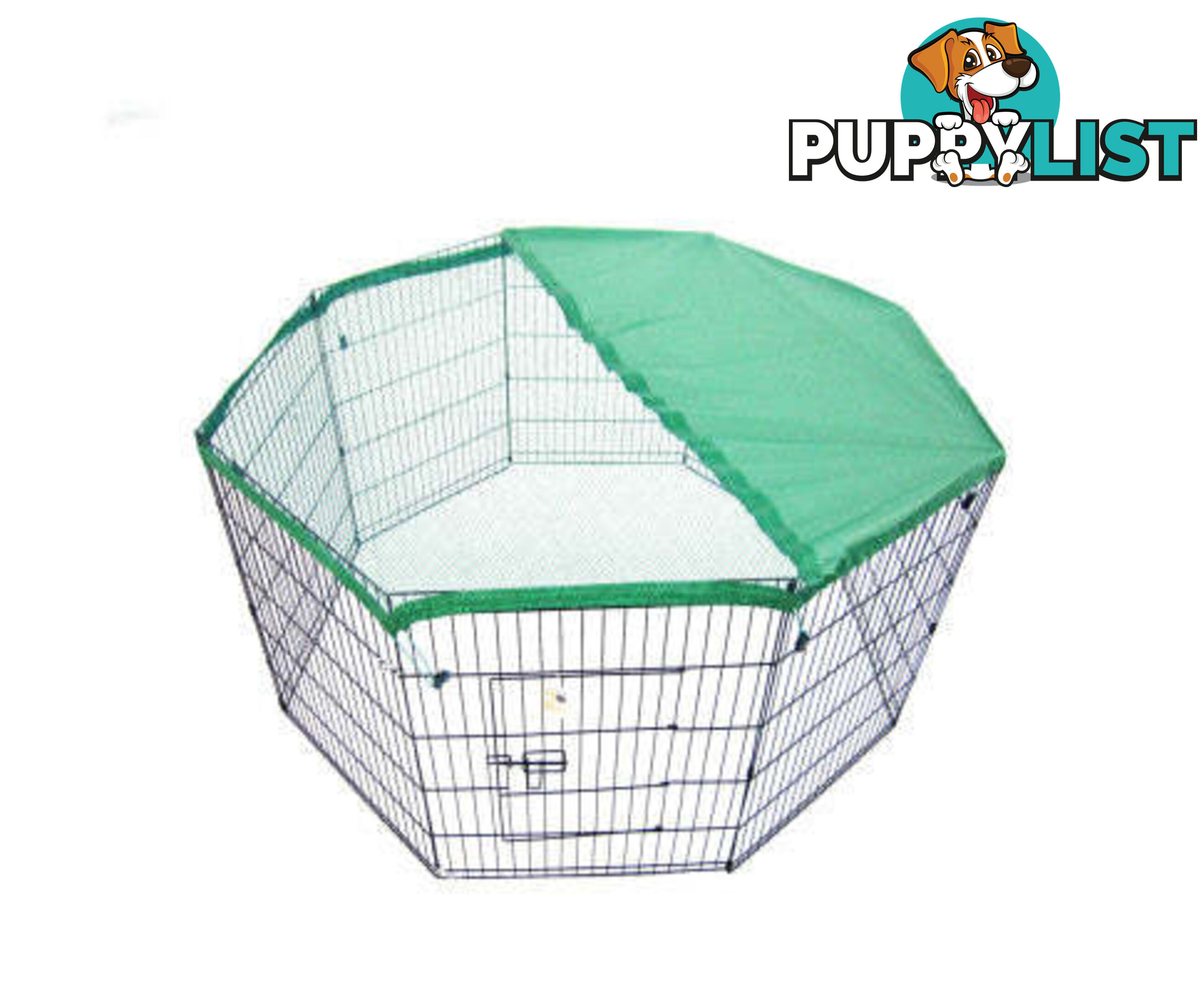 Paw Mate Pet Playpen 8 Panel Foldable Dog Cage + Cover - V274-PET-PP30-PPCV30-GN
