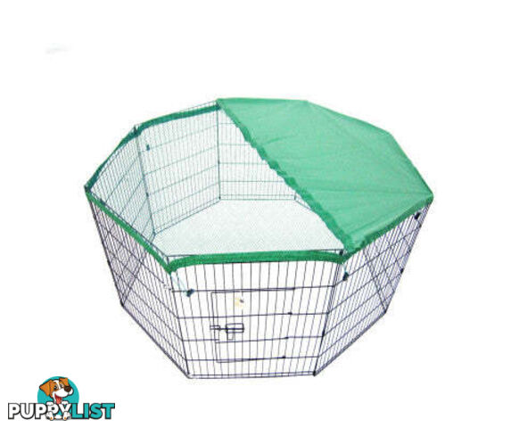 Paw Mate Pet Playpen 8 Panel Foldable Dog Cage + Cover - V274-PET-PP30-PPCV30-GN