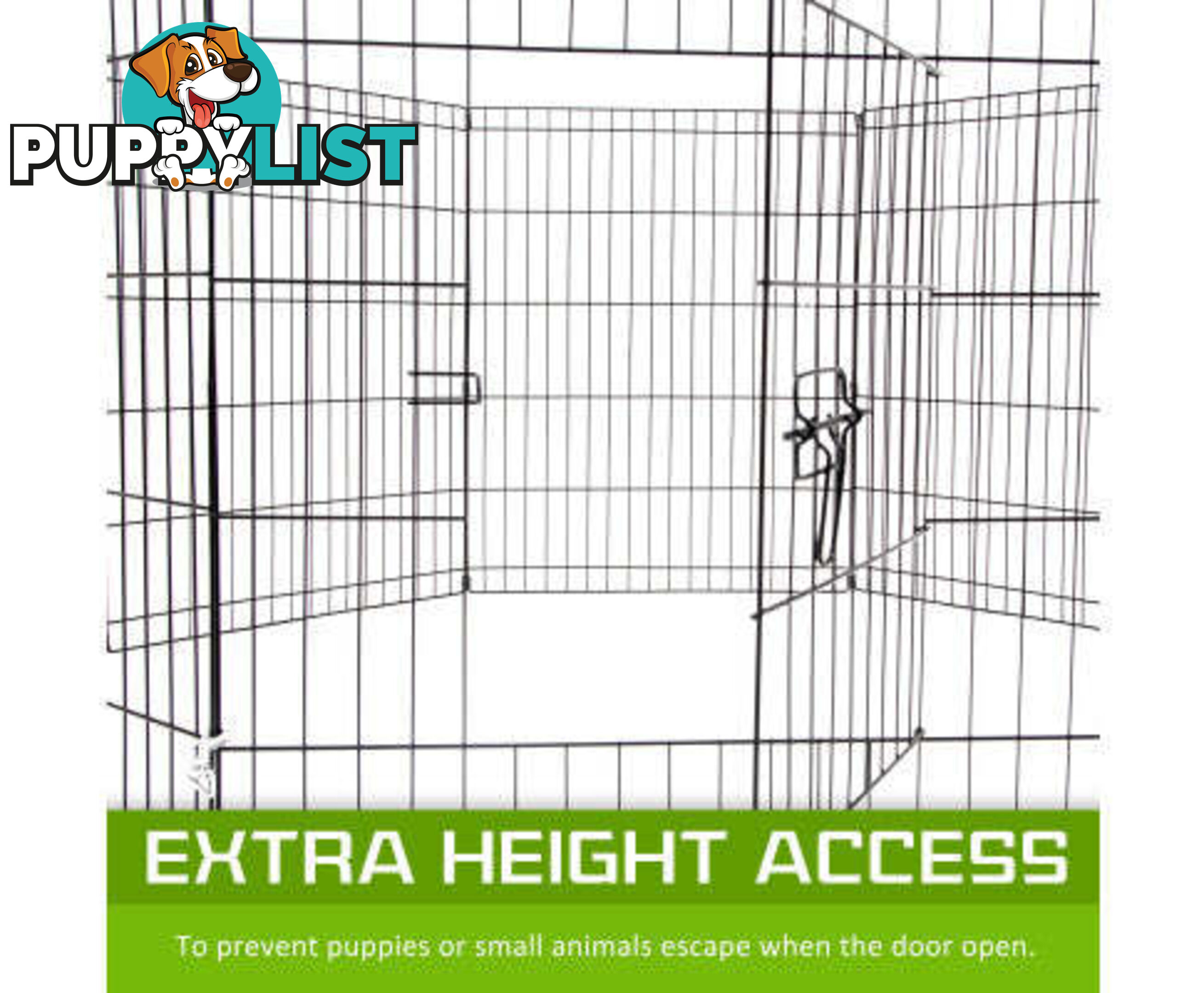 Paw Mate Pet Playpen 8 Panel Foldable Dog Cage + Cover - V274-PET-PP30-PPCV30-GN