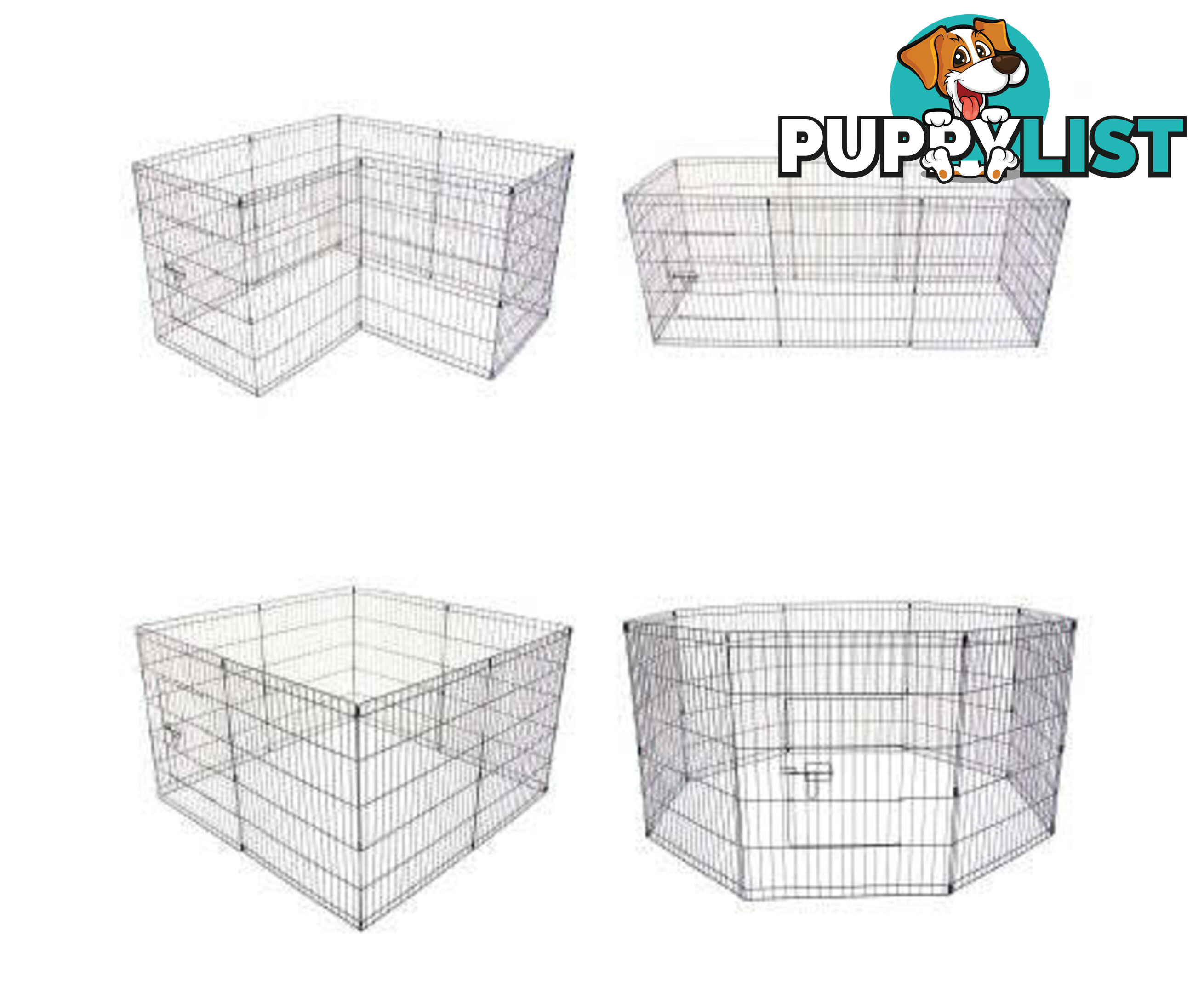 Paw Mate Pet Playpen 8 Panel Foldable Dog Cage + Cover - V274-PET-PP30-PPCV30-GN