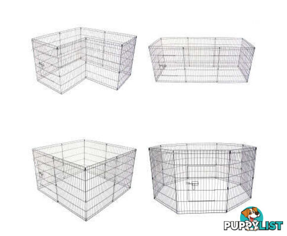 Paw Mate Pet Playpen 8 Panel Foldable Dog Cage + Cover - V274-PET-PP30-PPCV30-GN