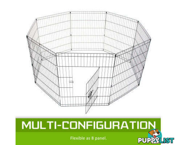 Paw Mate Pet Playpen 8 Panel Foldable Dog Cage + Cover - V274-PET-PP42-PPCV42-GN