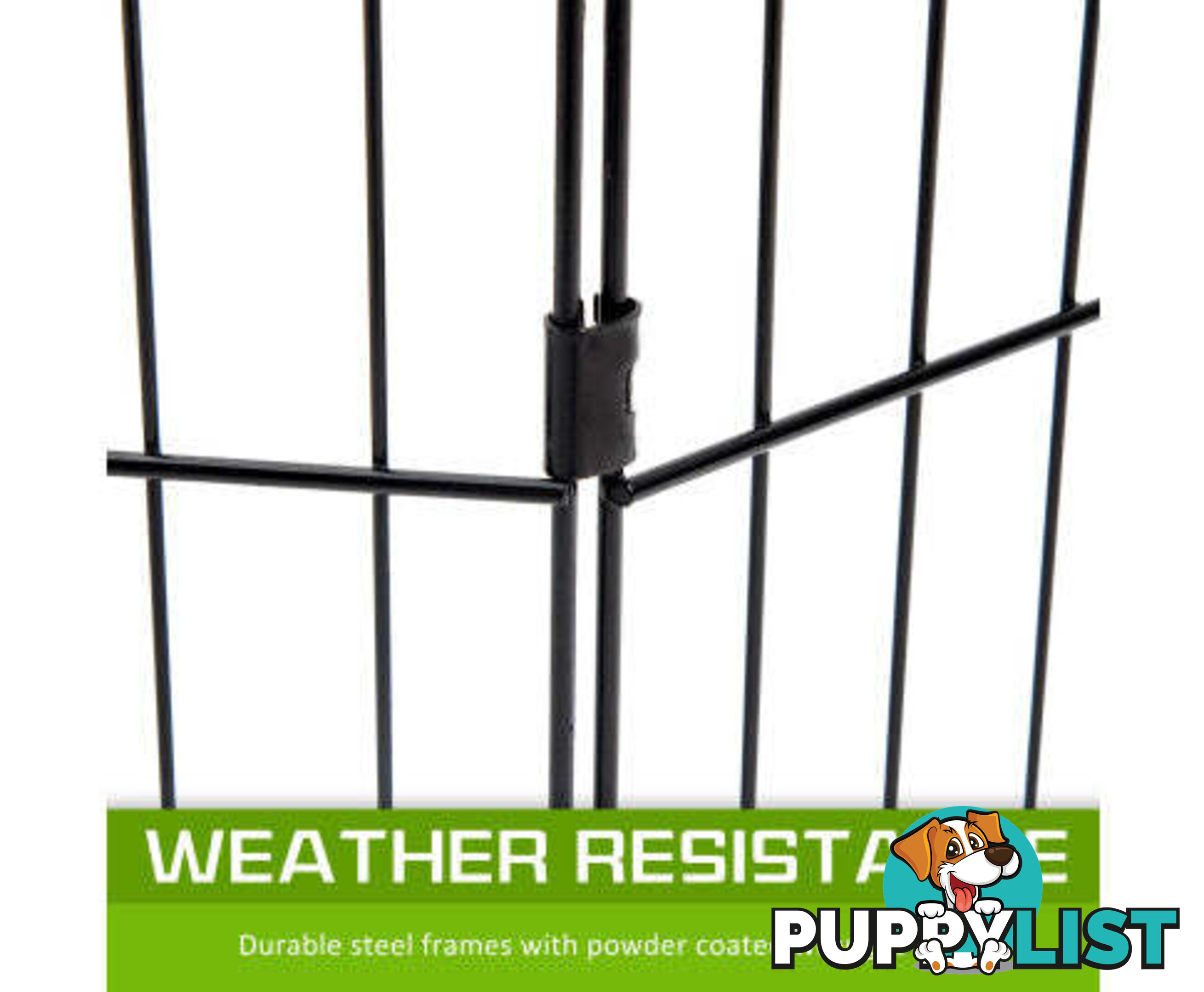 Paw Mate Pet Playpen 8 Panel Foldable Dog Cage + Cover - V274-PET-PP42-PPCV42-GN