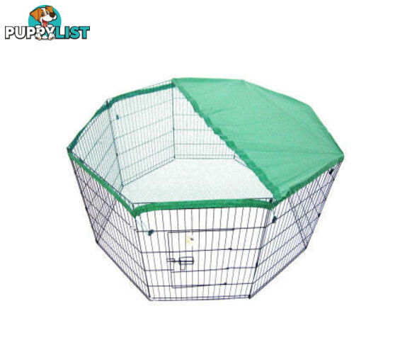 Paw Mate Pet Playpen 8 Panel Foldable Dog Cage + Cover - V274-PET-PP42-PPCV42-GN