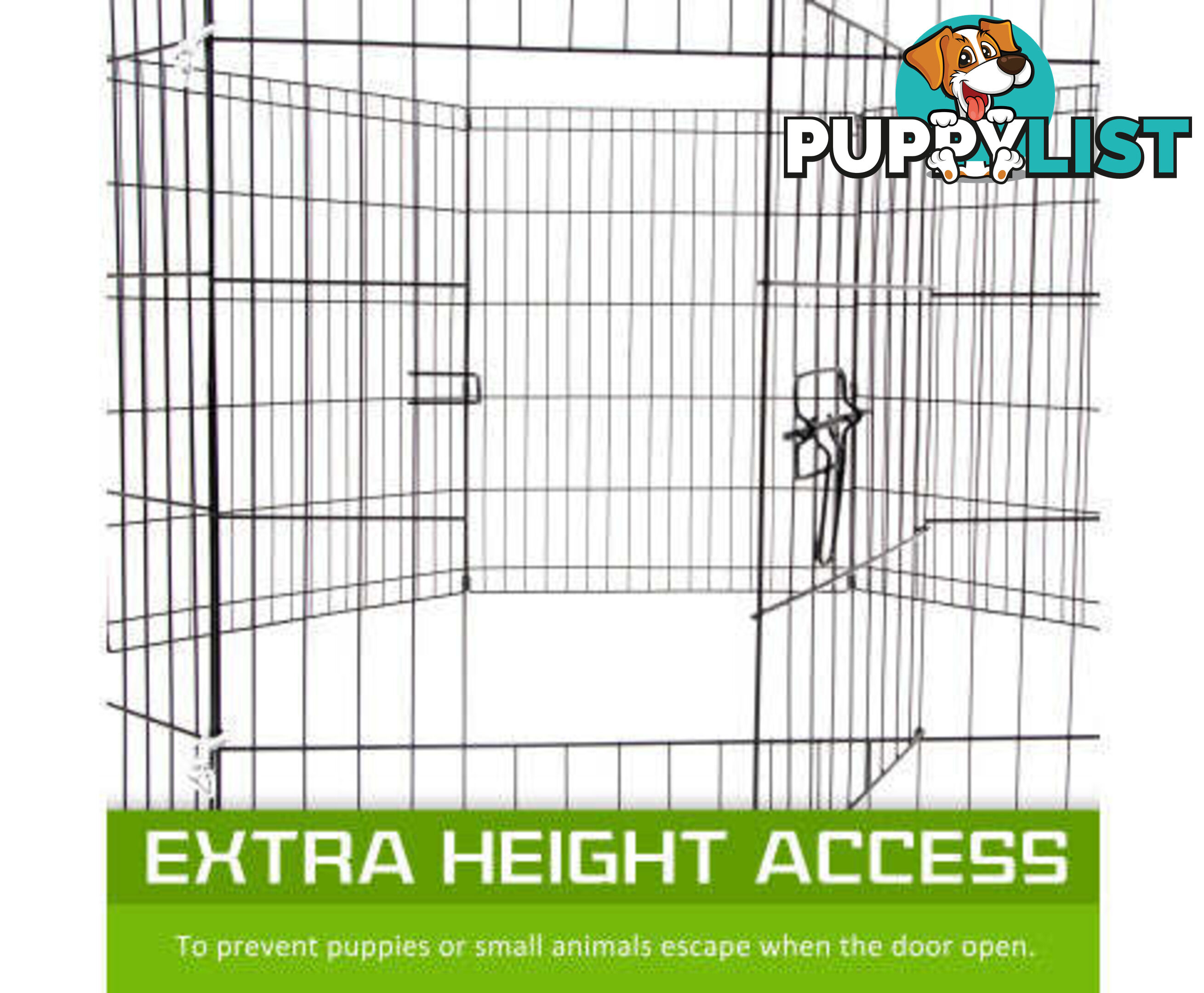 Paw Mate Pet Playpen 8 Panel Foldable Dog Cage + Cover - V274-PET-PP42-PPCV42-GN