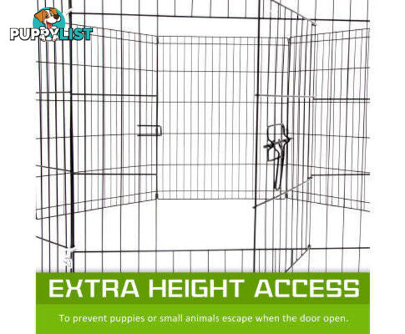 Paw Mate Pet Playpen 8 Panel Foldable Dog Cage + Cover - V274-PET-PP42-PPCV42-GN