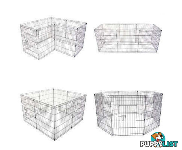 Paw Mate Pet Playpen 8 Panel Foldable Dog Cage + Cover - V274-PET-PP42-PPCV42-GN