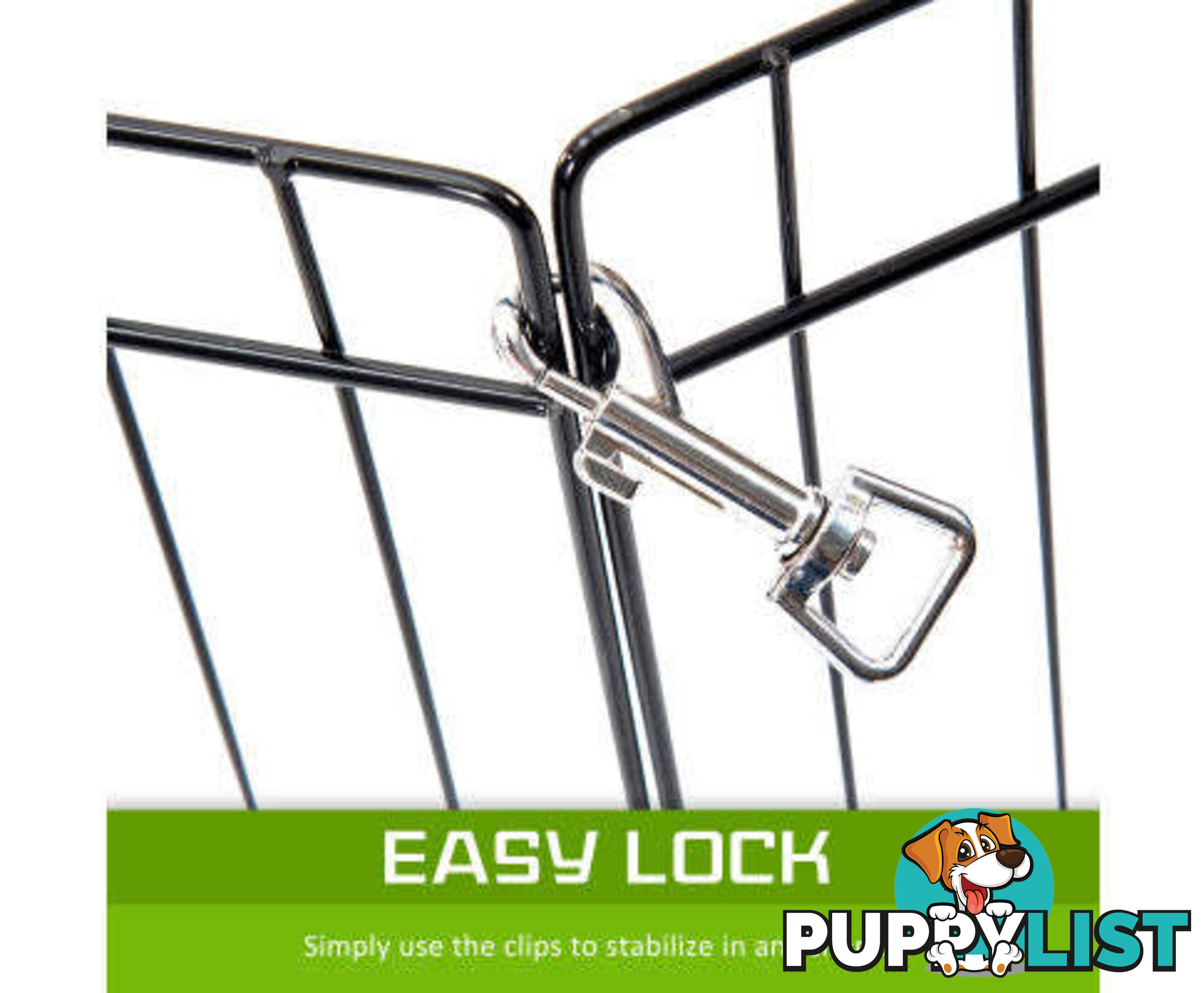 Paw Mate Pet Playpen 8 Panel Foldable Dog Cage + Cover - V274-PET-PP42-PPCV42-GN