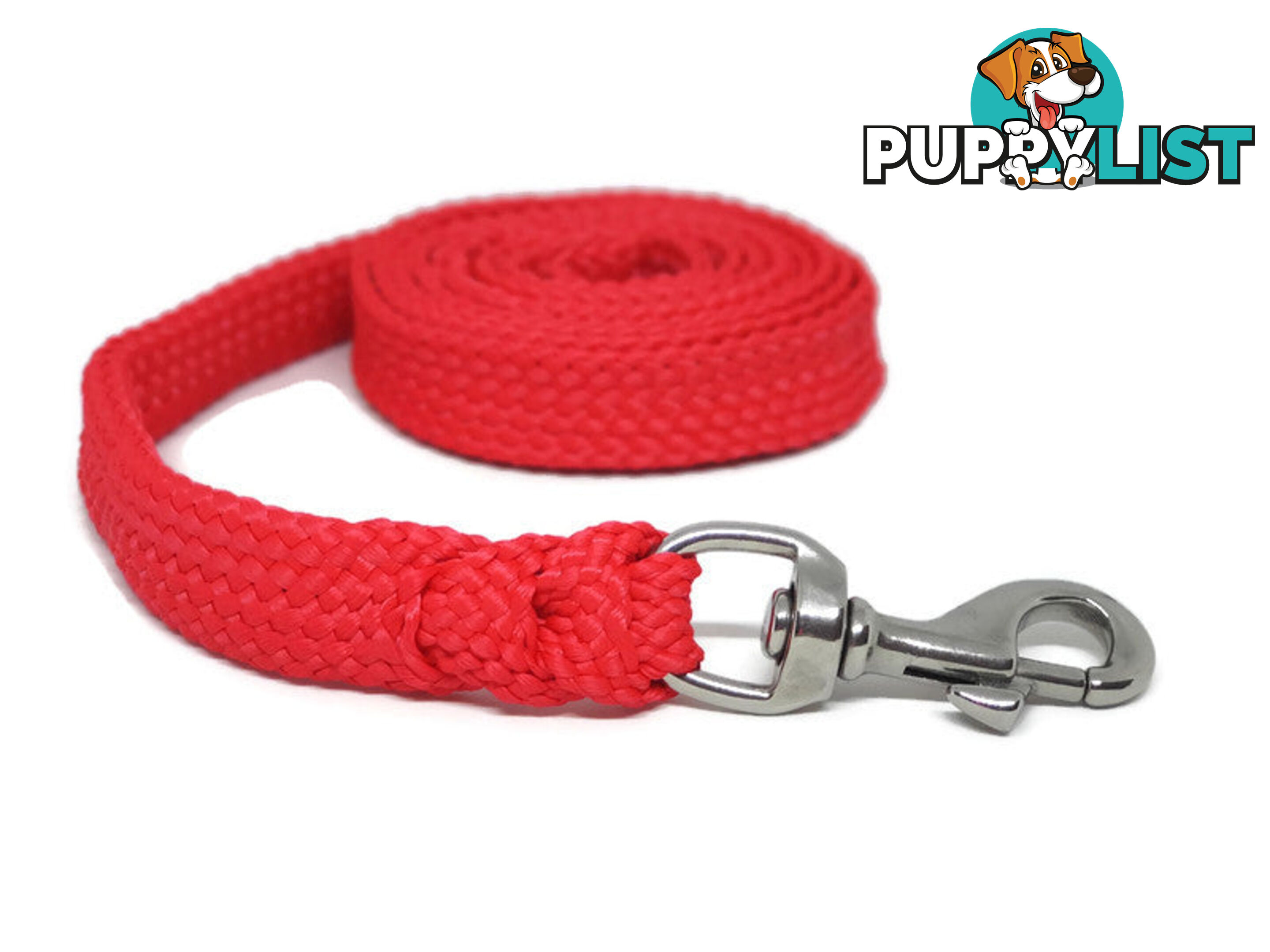 1.8m to 10m Long Dog Lead No Stitching Tough Yarnix 20mm Wide - YNXLD201.8BRRED