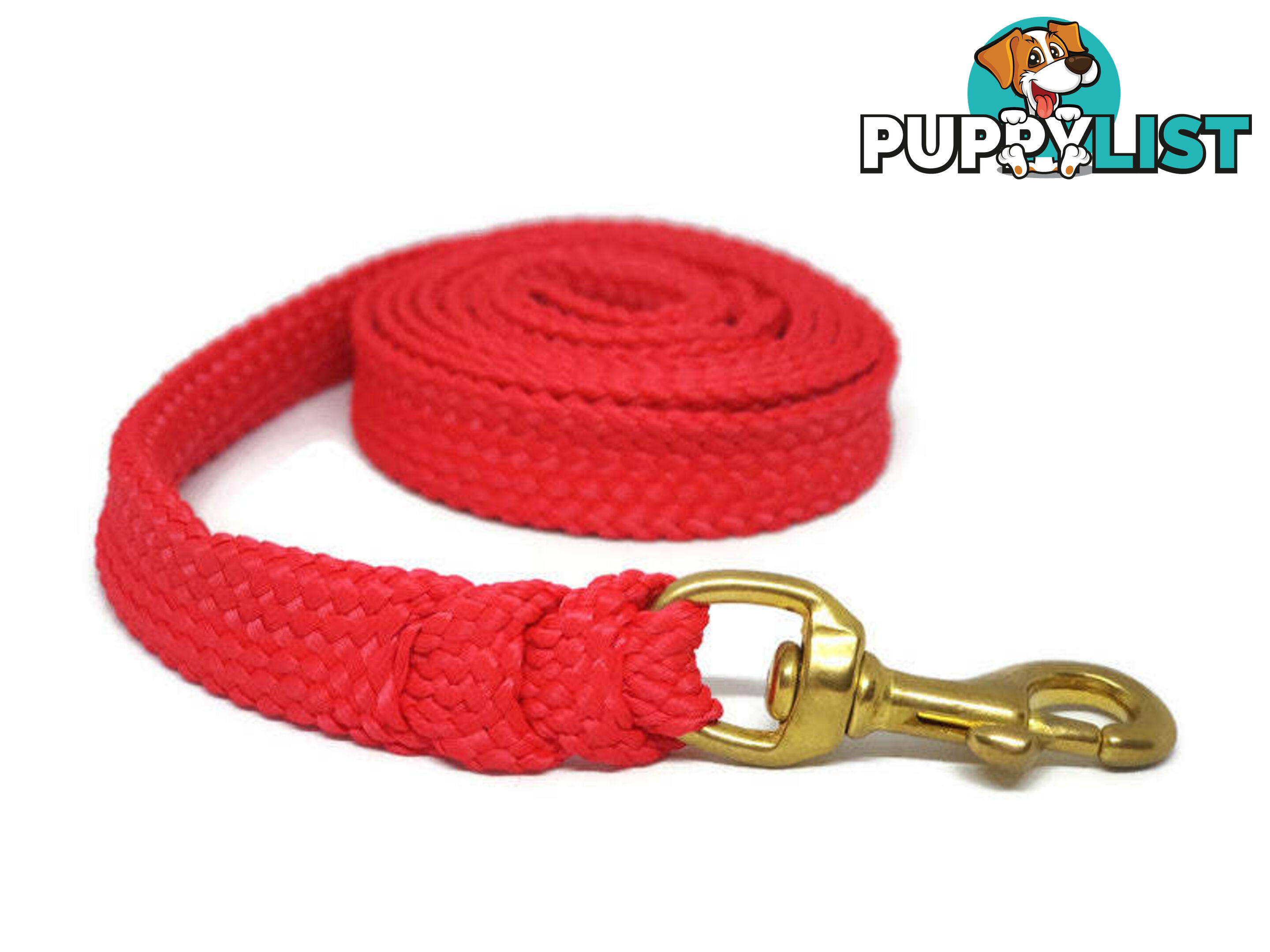 1.8m to 10m Long Dog Lead No Stitching Tough Yarnix 20mm Wide - YNXLD201.8BRRED