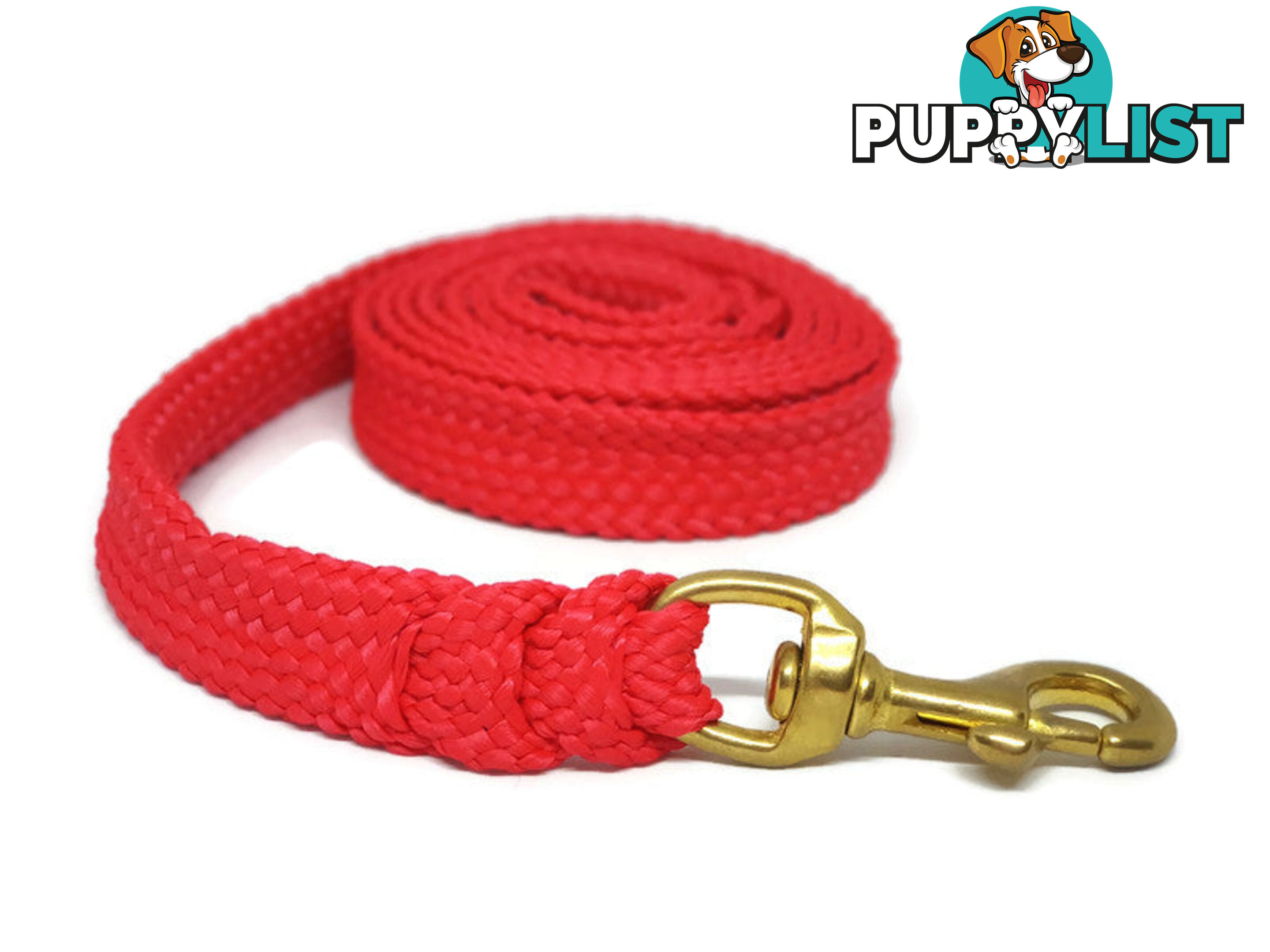 1.8m to 10m Long Dog Lead No Stitching Tough Yarnix 20mm Wide - YNXLD201.8BRRED