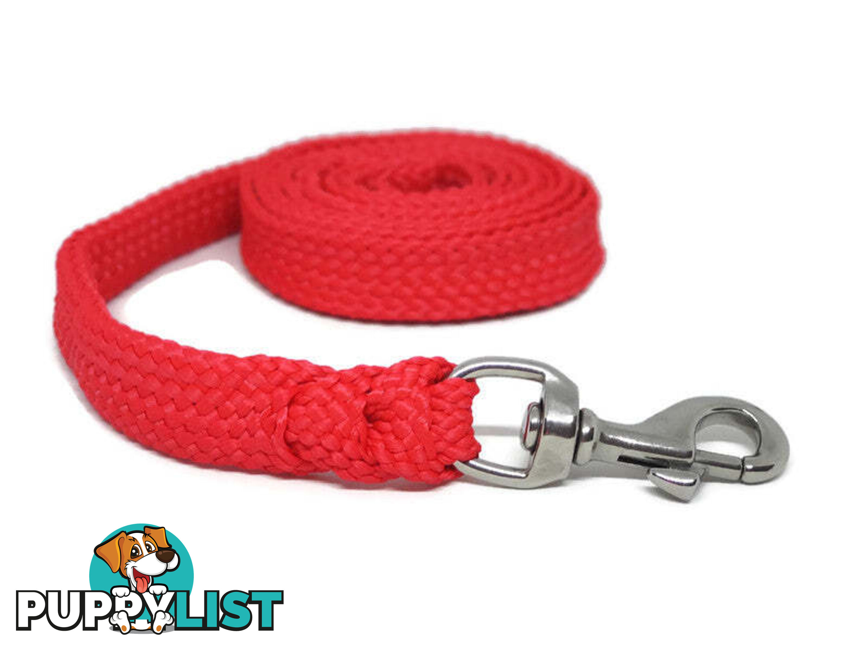 1.8m to 10m Long Dog Lead No Stitching Tough Yarnix 20mm Wide - YNXLD201.8BRRED