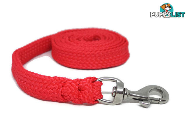 1.8m to 10m Long Dog Lead No Stitching Tough Yarnix 20mm Wide - YNXLD201.8BRRED