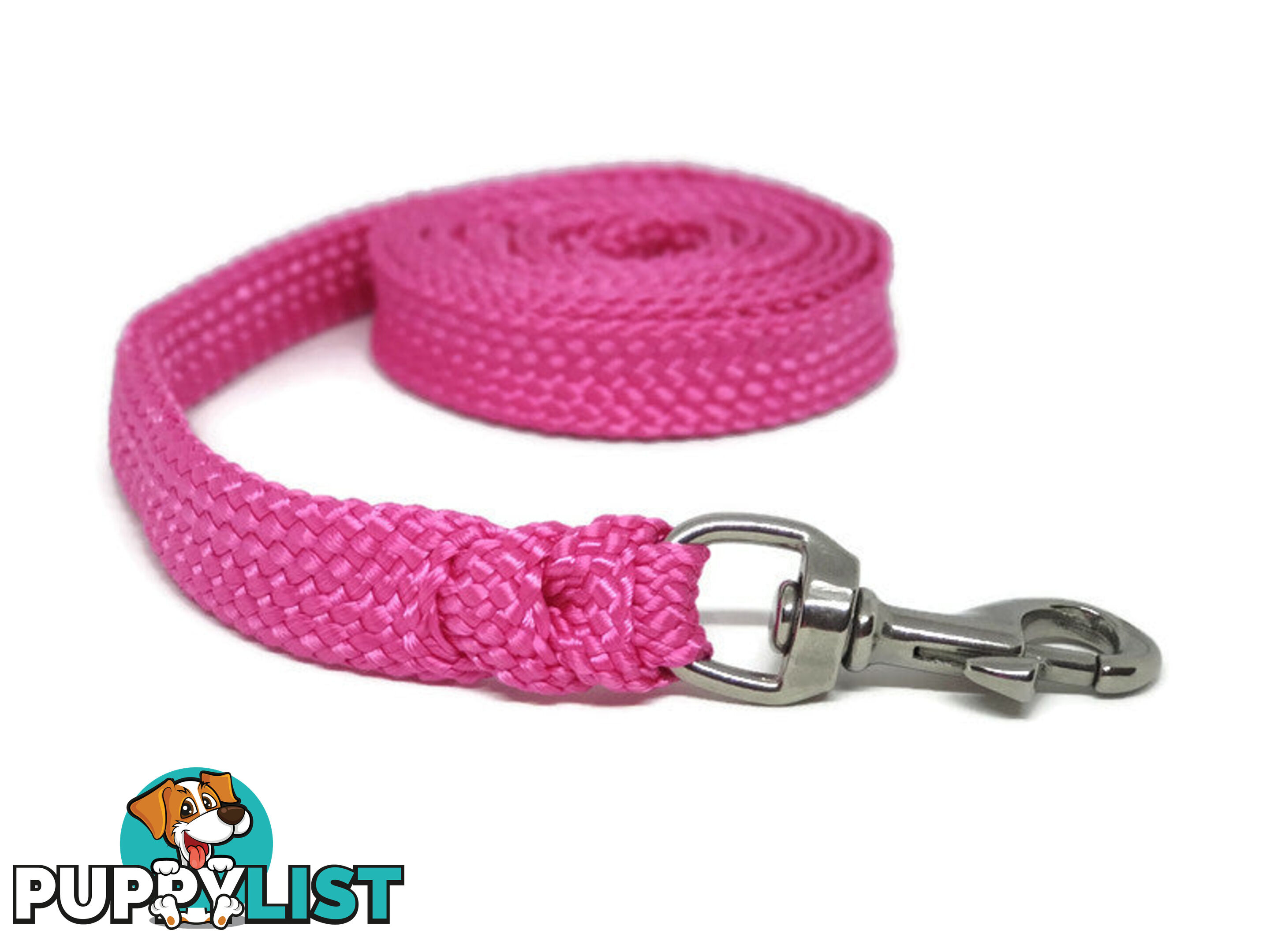 1.8m to 10m Long Dog Lead No Stitching Tough Yarnix 20mm Wide - YNXLD201.8BRRED