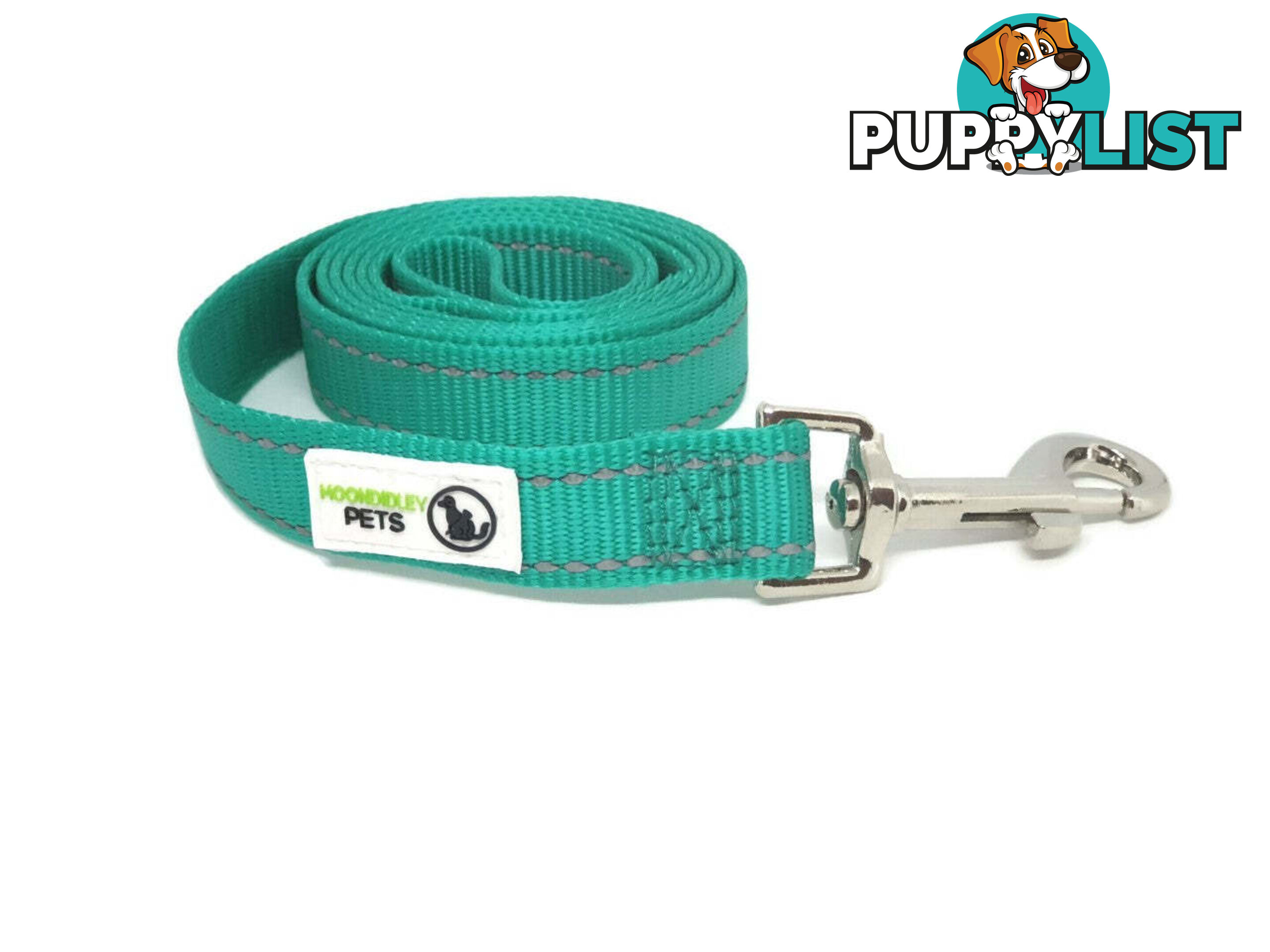 3m Long Nylon w/Reflective Stitching Dog Lead - Moondidley Pets - MDPLDREFBLK203
