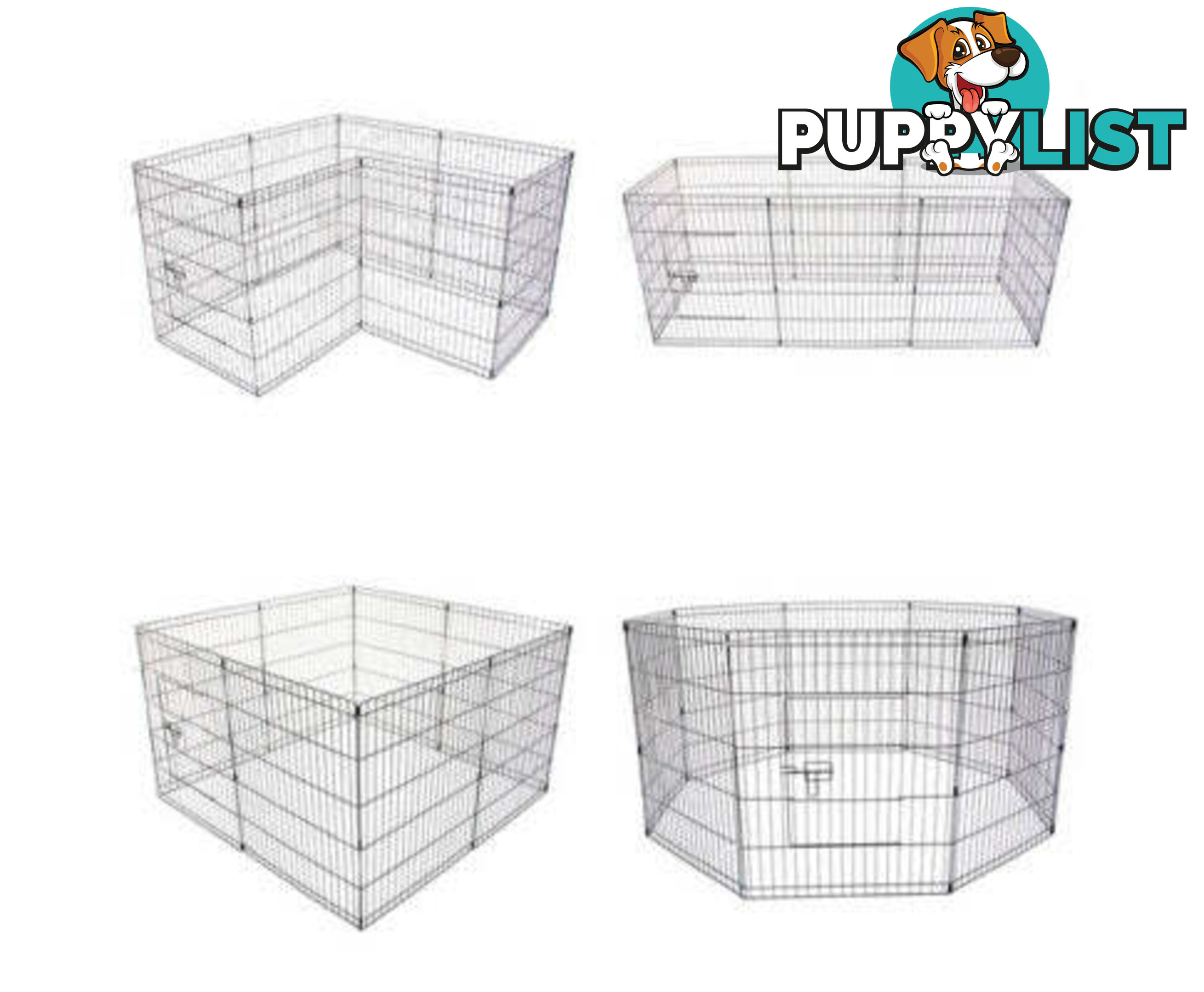 Paw Mate Pet Playpen 8 Panel Foldable Dog Exercise Enclosure Fence Cage - V274-PET-PP30