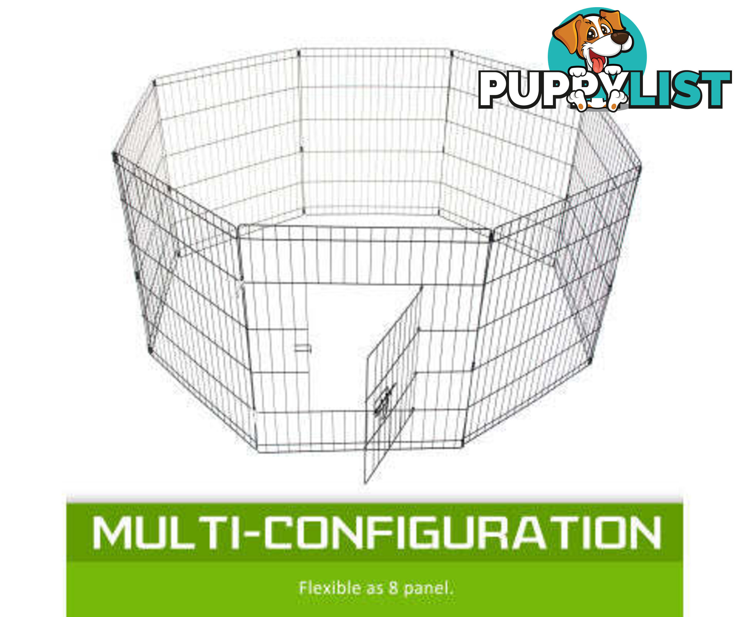 Paw Mate Pet Playpen 8 Panel Foldable Dog Exercise Enclosure Fence Cage - V274-PET-PP30