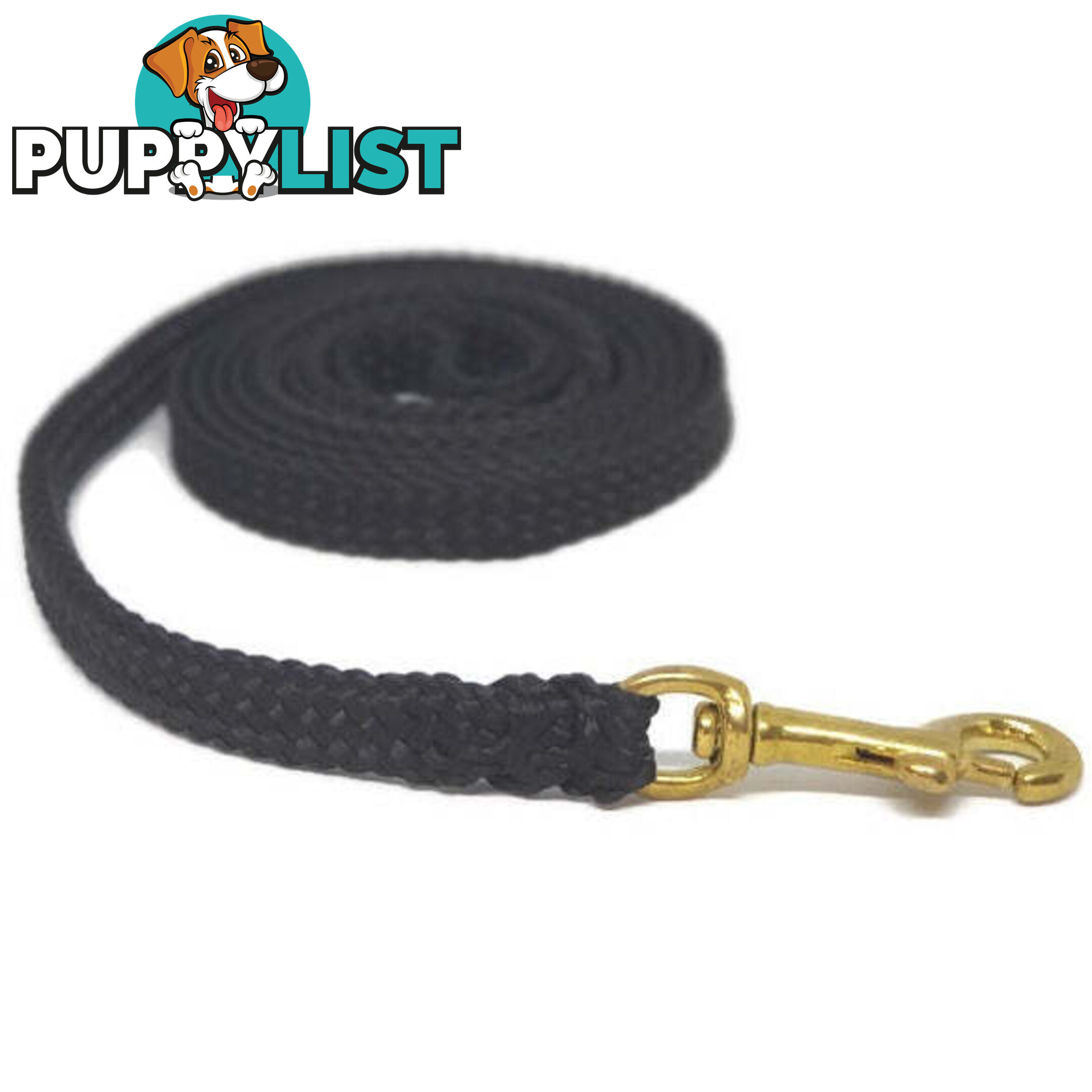 1.8m to 10m Long Dog Lead No Stitching Tough Yarnix 10mm Wide - YNXLD10-3-BK-BR